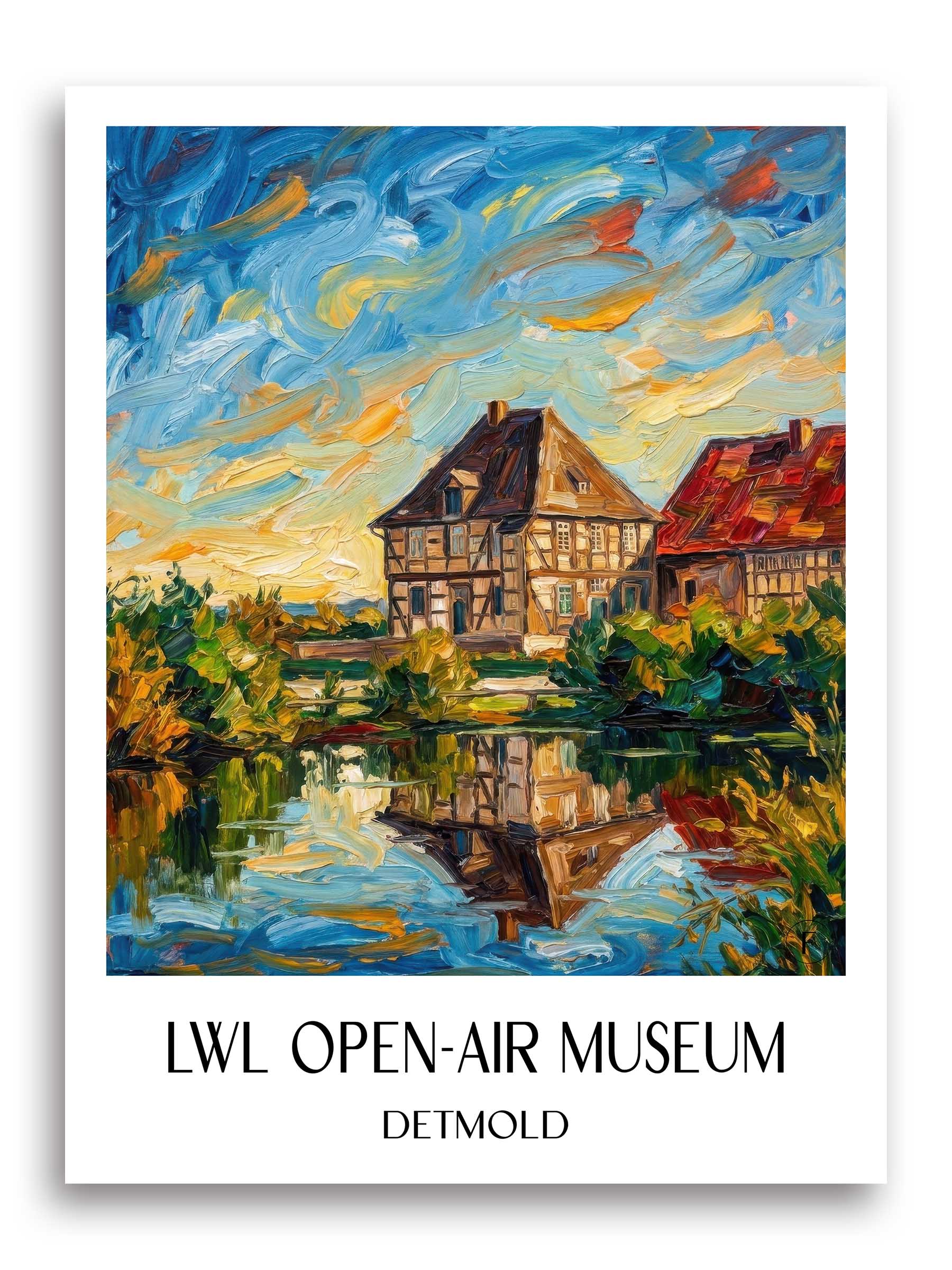 LWL-Freilichtmuseum Poster - Detmold - Deutschland Kunstdruck - Ölgemälde von A4 bis A1 - favplace