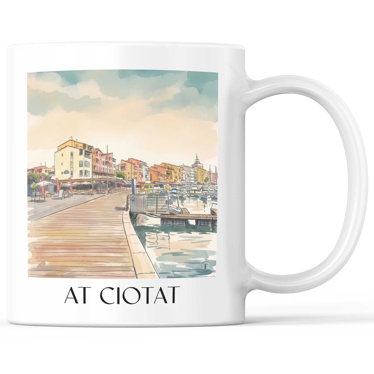 La Ciotat Kaffeebecher - Provence - Frankreich Becher - Kaffeetasse im Aquarell Stil - favplace