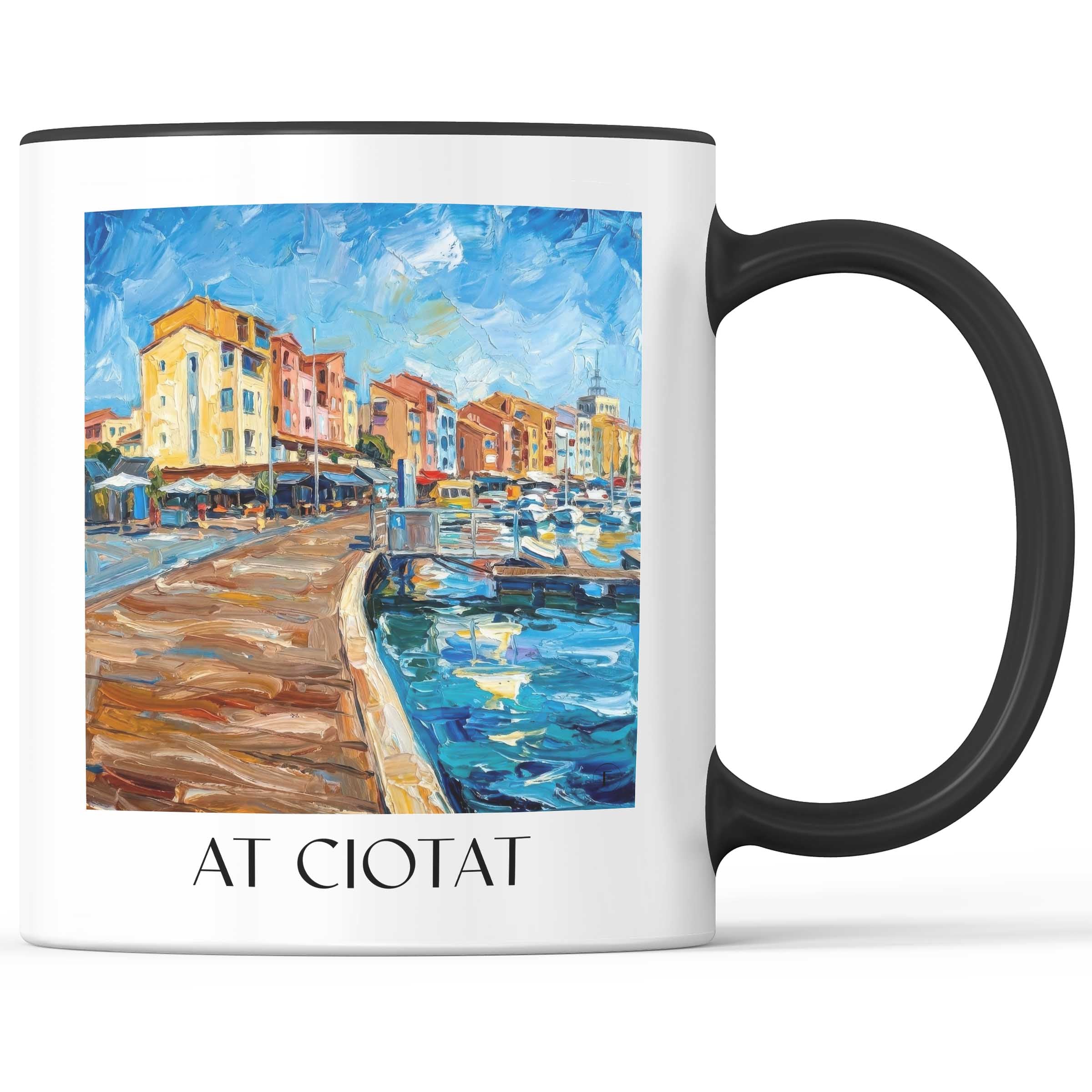 La Ciotat Kaffeebecher - Provence - Frankreich Becher - Kaffeetasse im Ölgemälde Stil - favplace