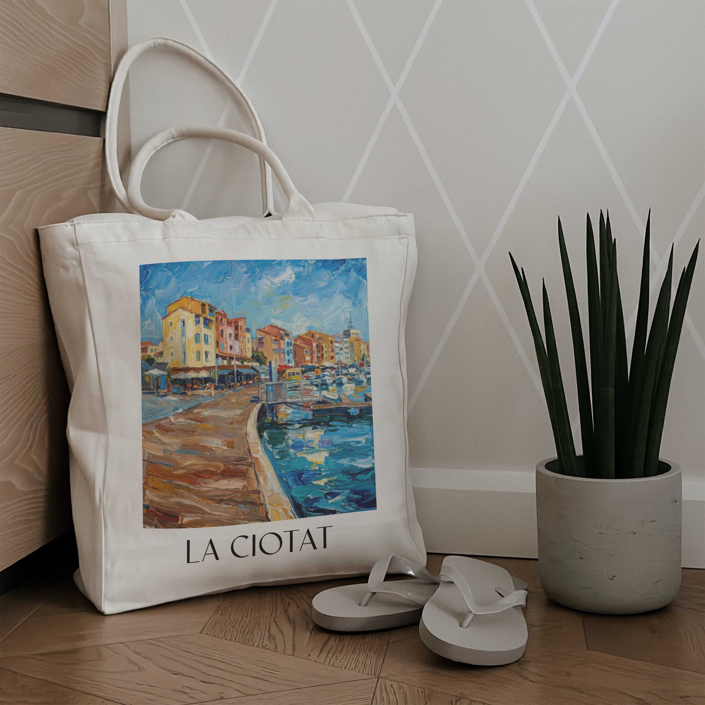 la-ciotat-provence-frankreich-einkaufstasche-oil-painting-oelgemaelde