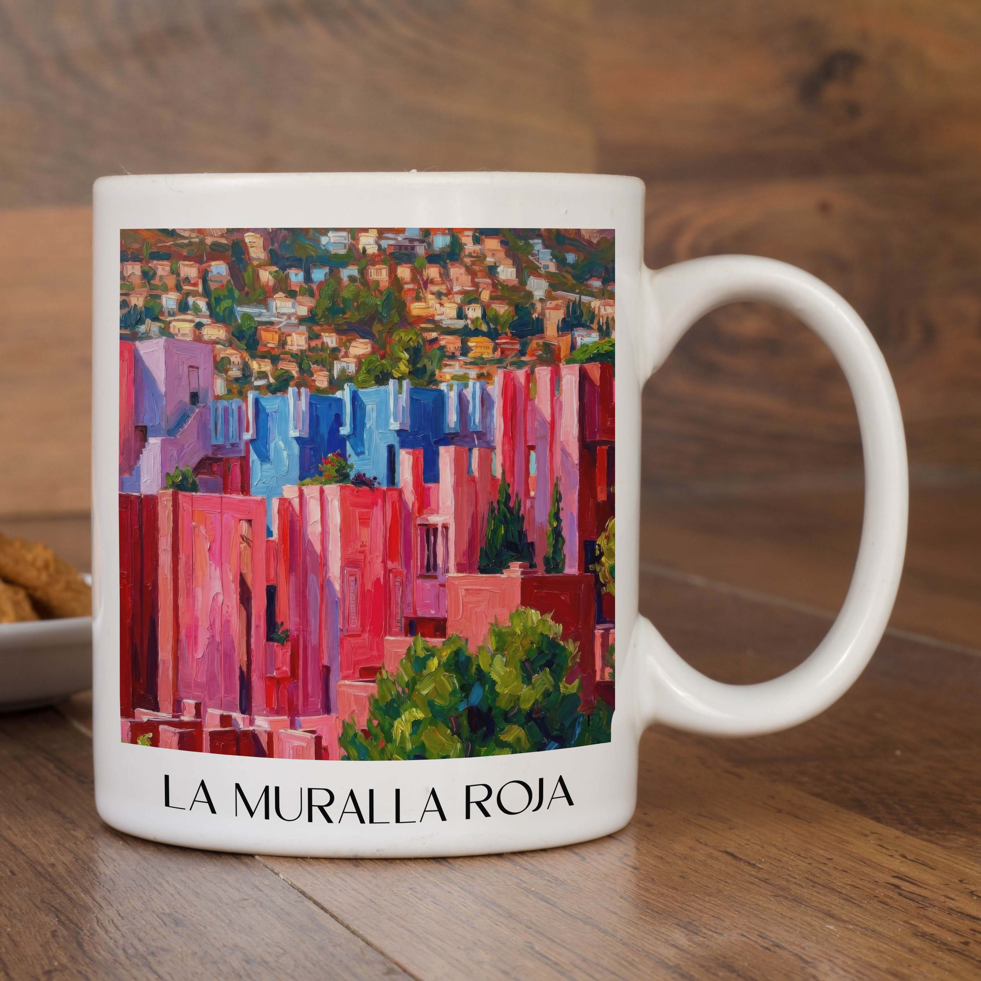 la-muralla-roja-calpe-spanien-kaffeebecher-oil-painting-oelgemaelde