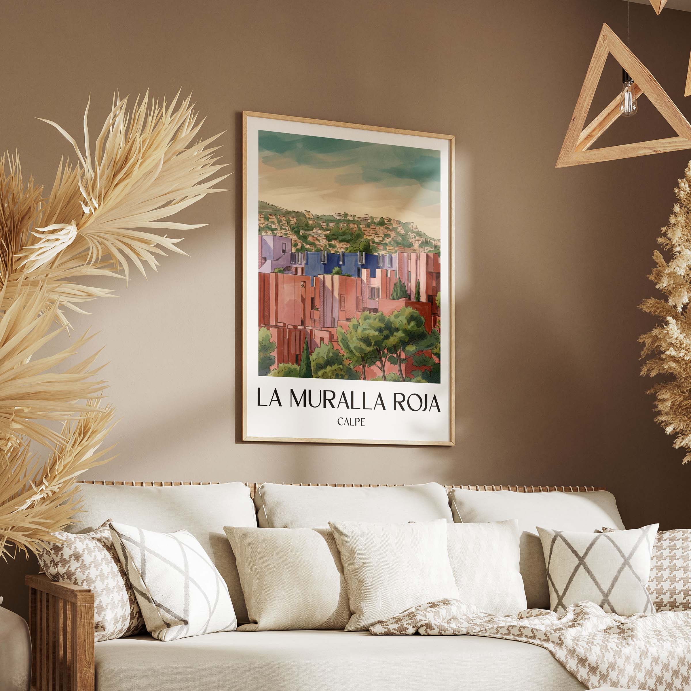 la-muralla-roja-calpe-spanien-poster-aquarell