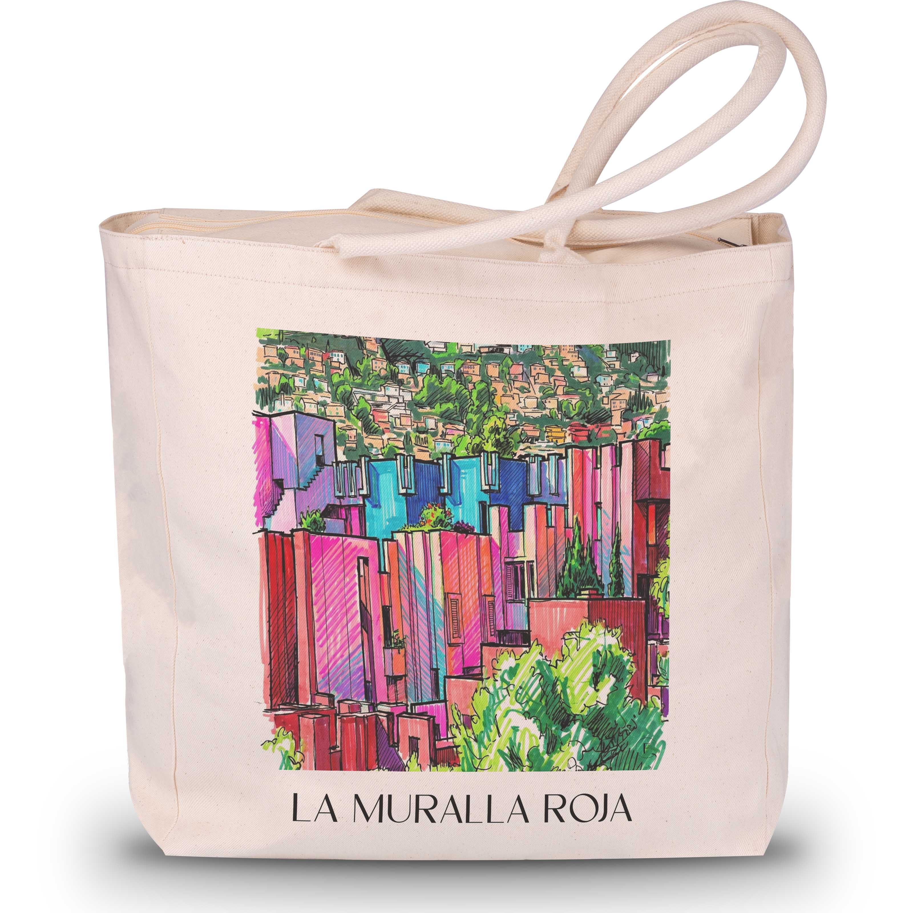 la-muralla-roja-calpe-spanien-einkaufstasche-graffiti