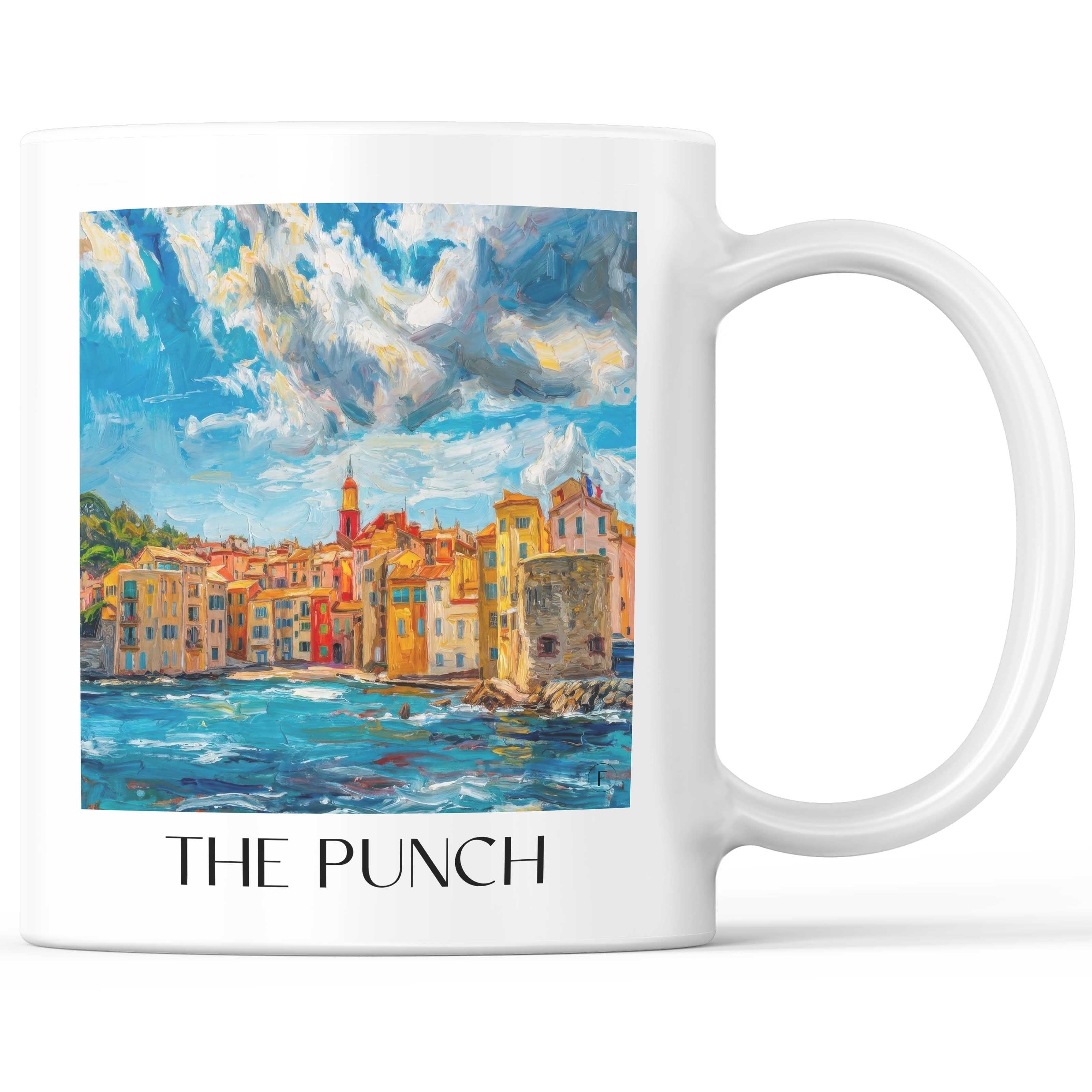 La Ponche Kaffeebecher - Saint-Tropez - Frankreich Becher - Kaffeetasse im Ölgemälde Stil - favplace
