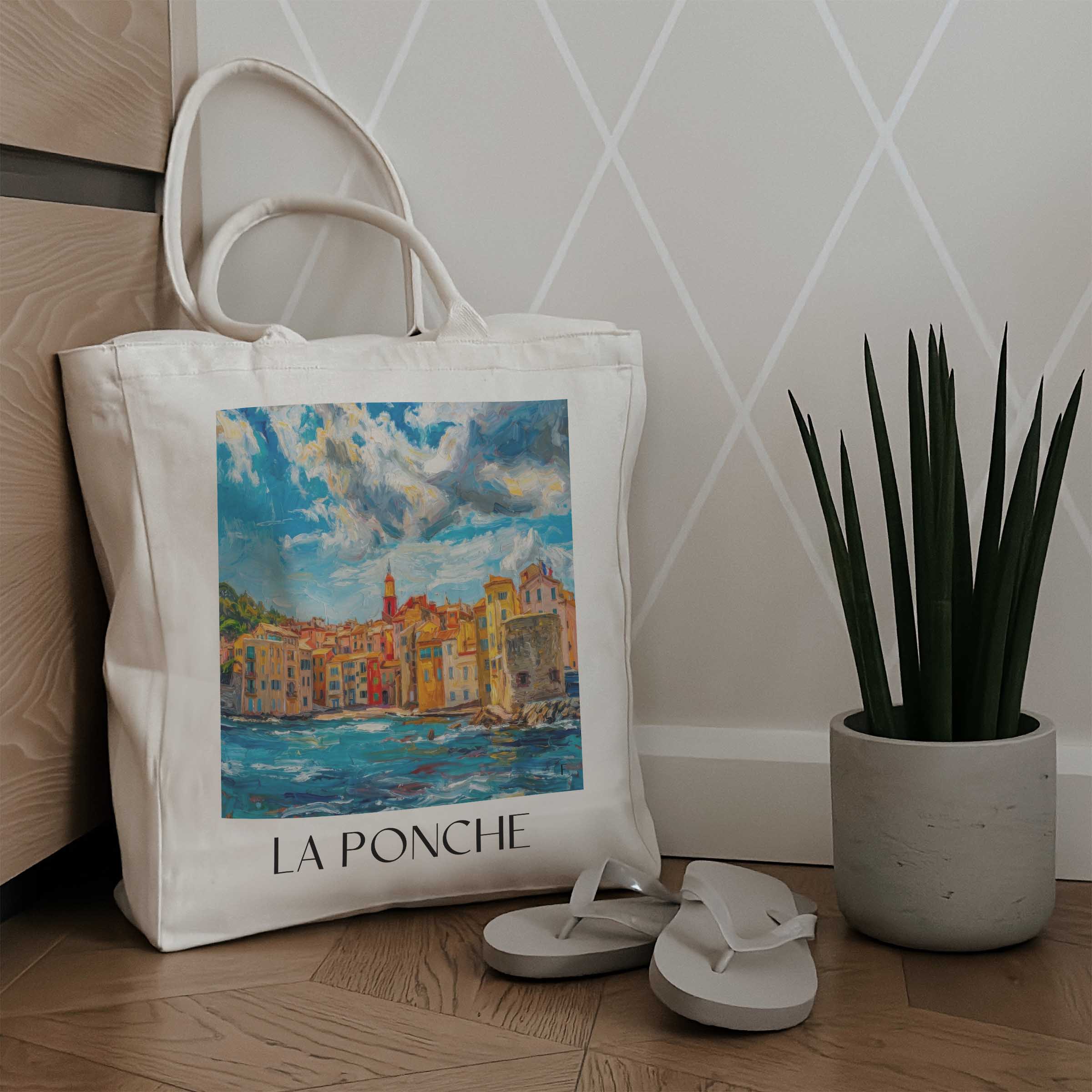 la-ponche-saint-tropez-frankreich-einkaufstasche-oil-painting-oelgemaelde