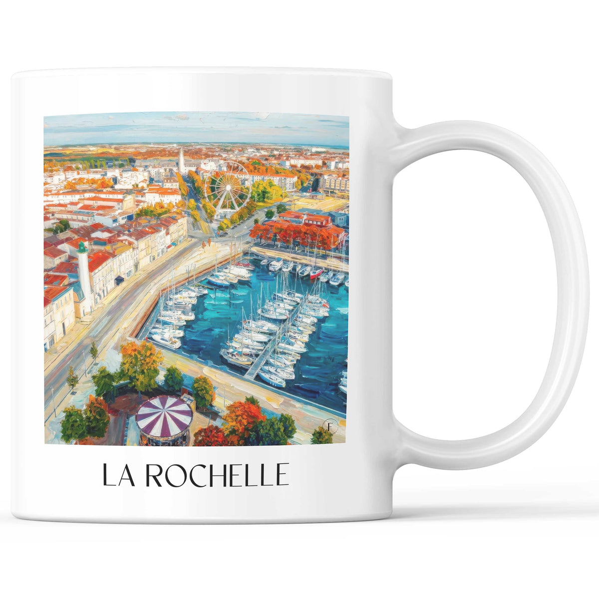 La Rochelle Kaffeebecher - Charente-Maritime - Frankreich Becher - Kaffeetasse im Ölgemälde Stil - favplace
