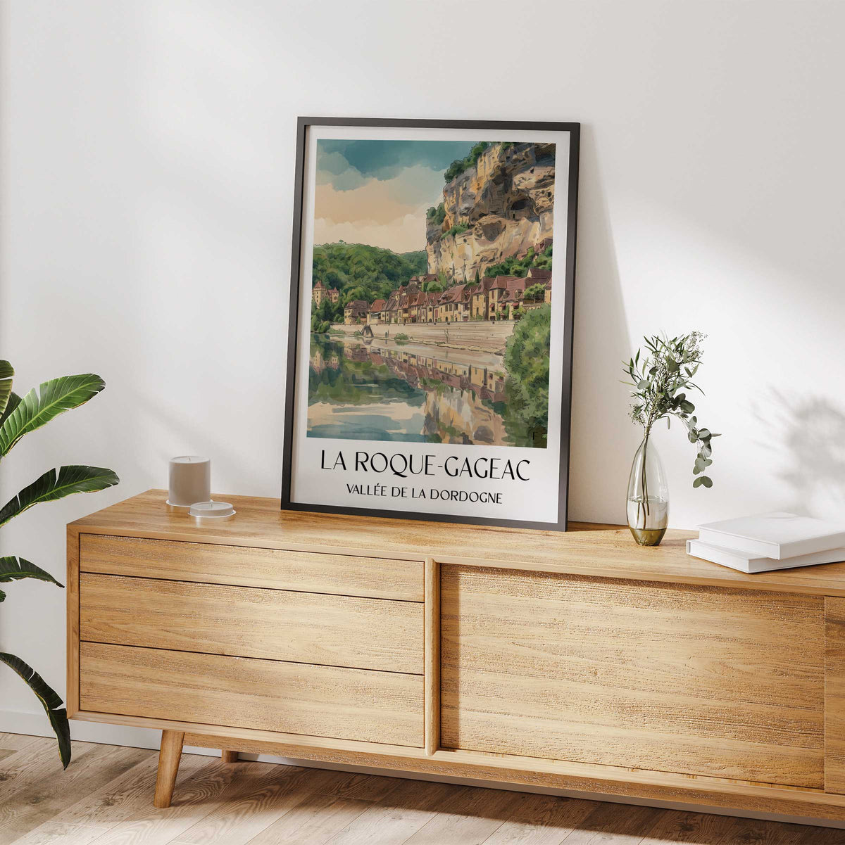 la-roque-gageac-vallée-de-la-dordogne-frankreich-poster-aquarell