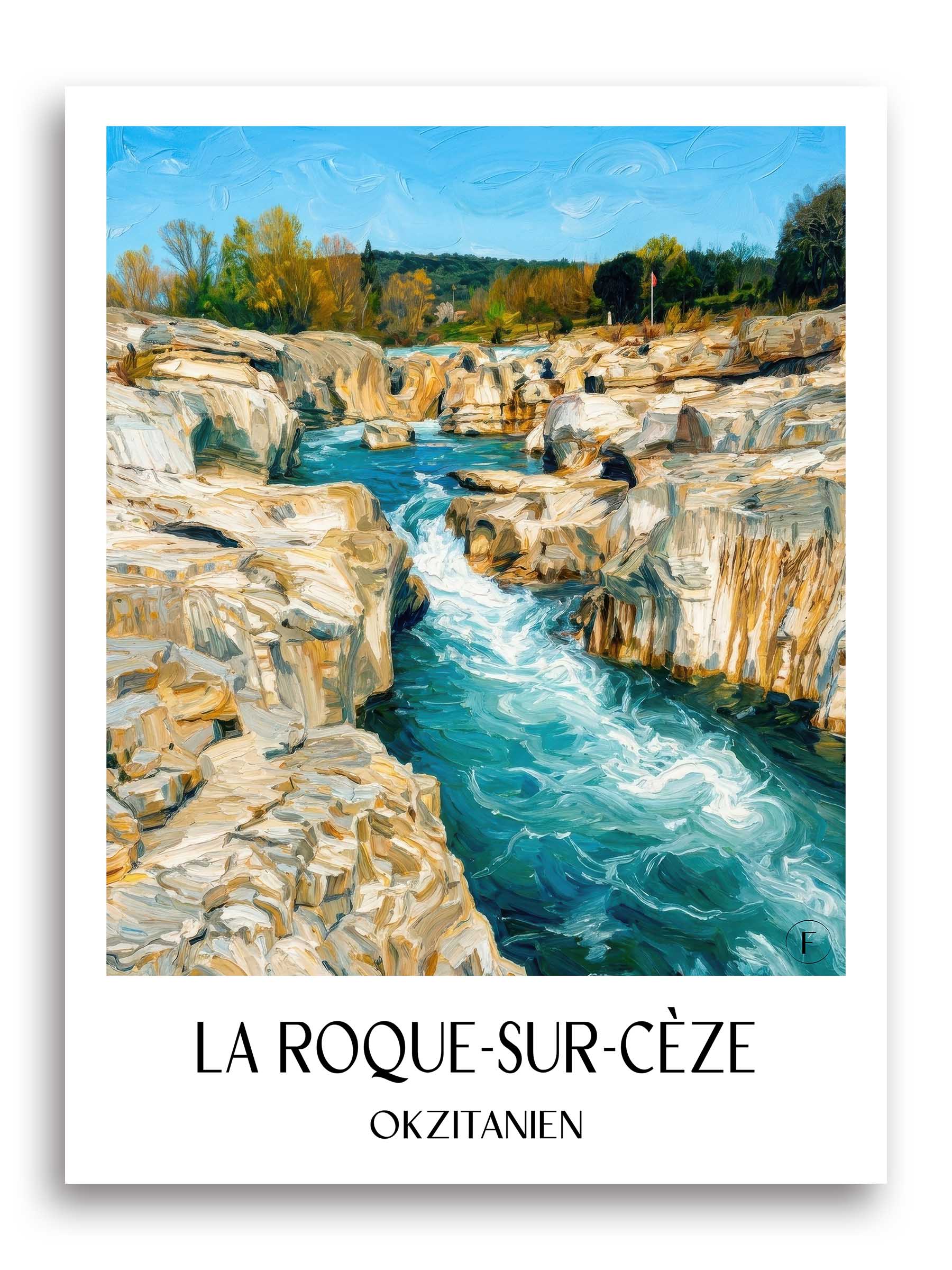 la-roque-sur-cèze-okzitanien-frankreich-poster-oil-painting-oelgemaelde