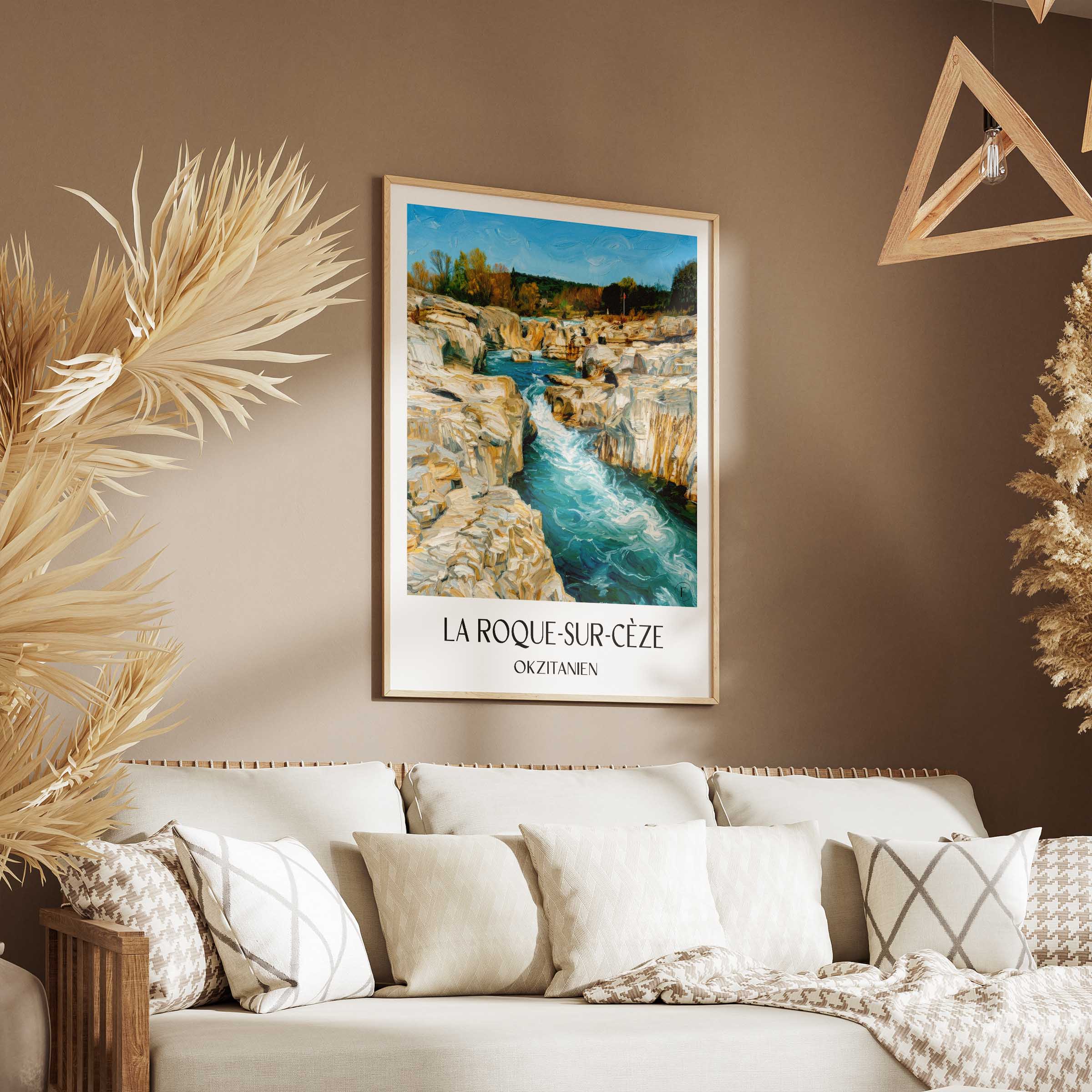 la-roque-sur-cèze-okzitanien-frankreich-poster-oil-painting-oelgemaelde