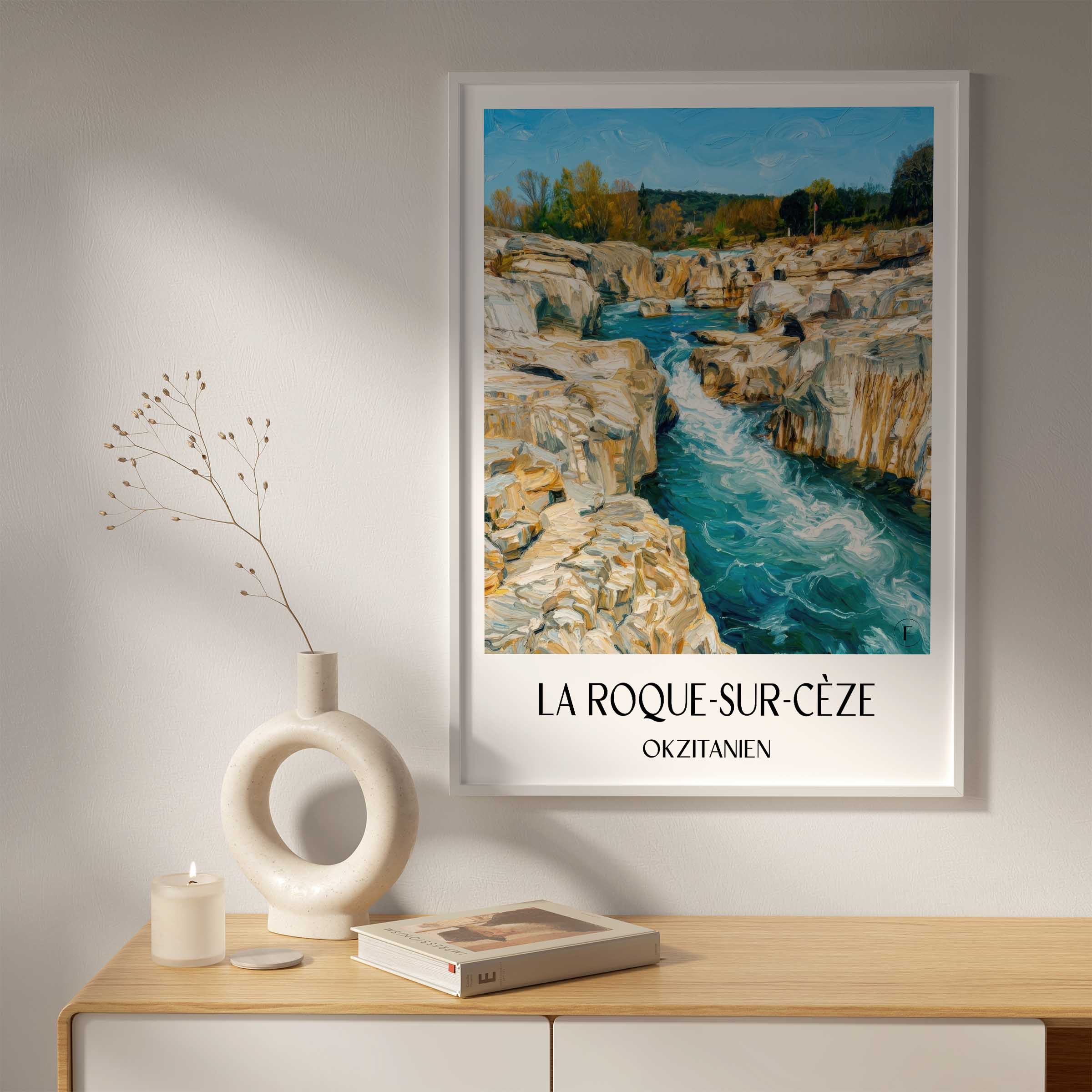 la-roque-sur-cèze-okzitanien-frankreich-poster-oil-painting-oelgemaelde