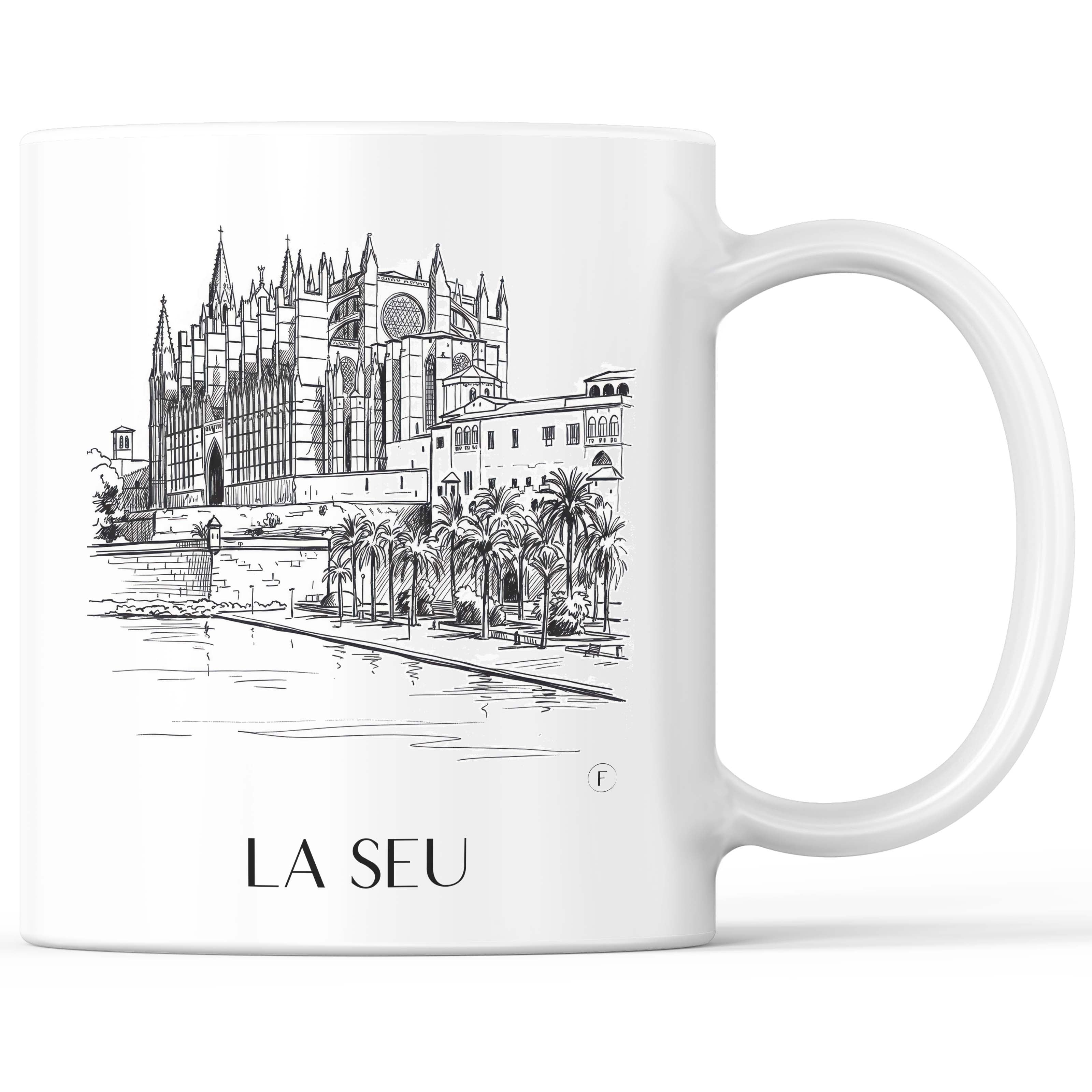 La Seu Kaffeebecher - Mallorca - Spanien Becher - Kaffeetasse im Skizze Stil - favplace