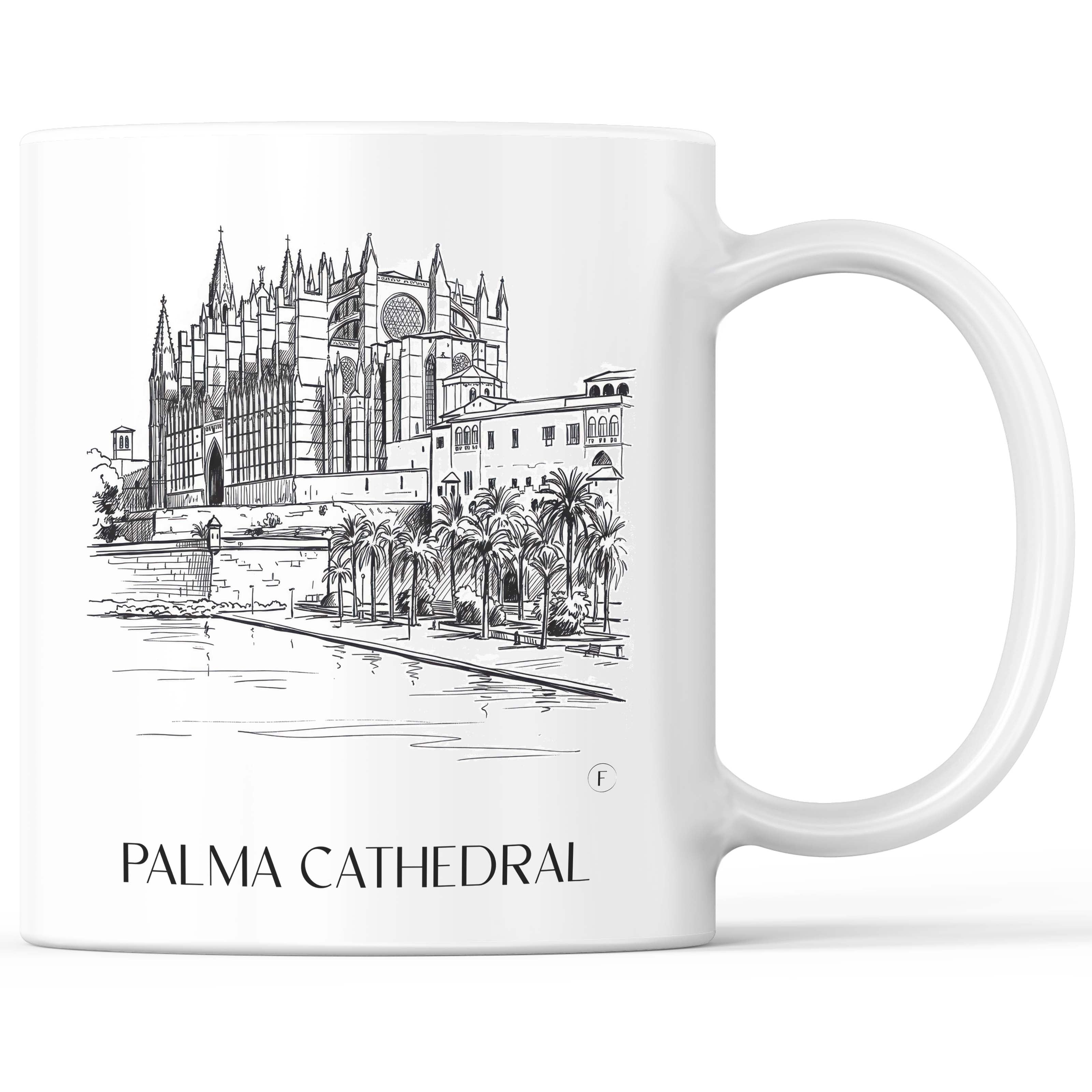 La Seu Kaffeebecher - Mallorca - Spanien Becher - Kaffeetasse im Skizze Stil - favplace