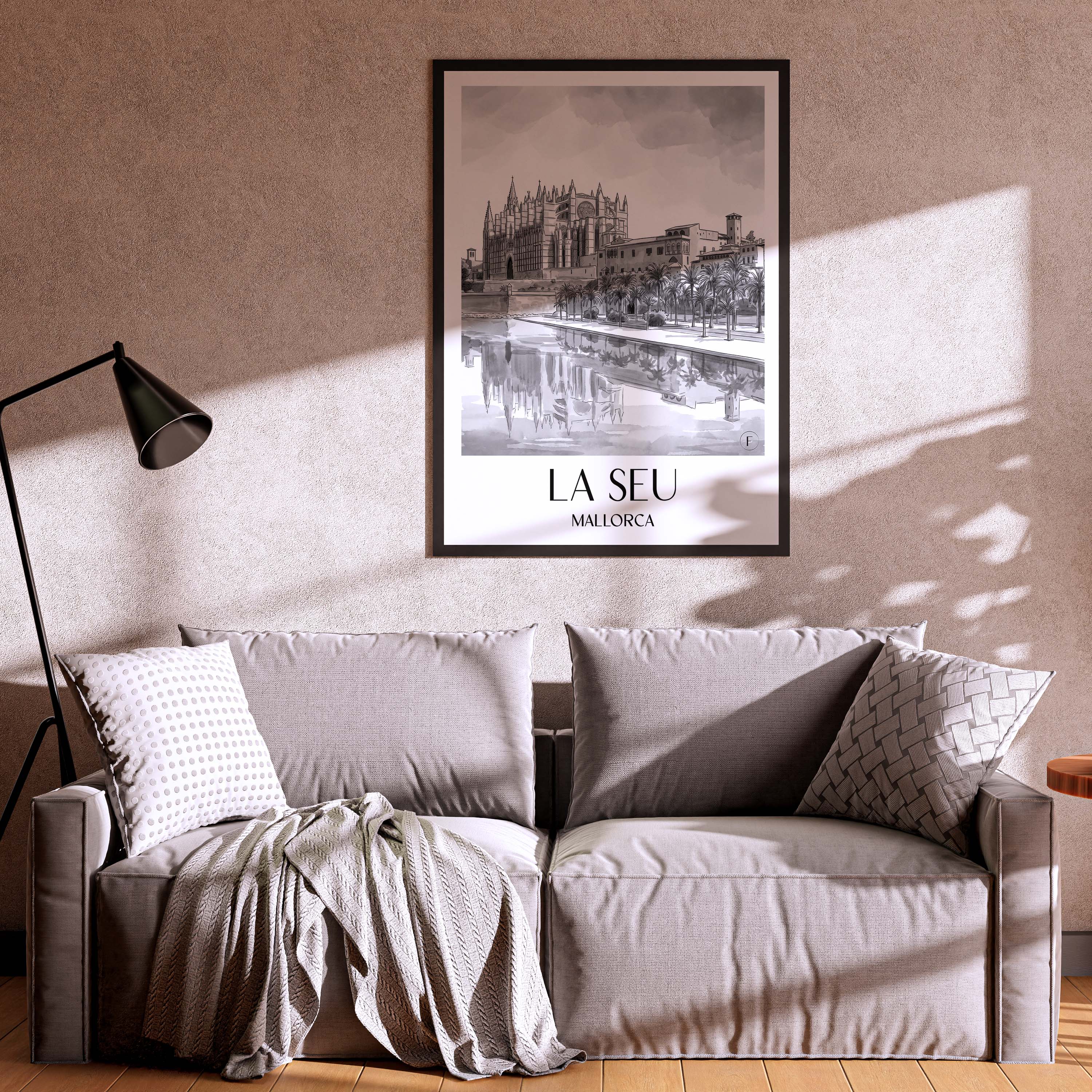 la-seu-mallorca-spanien-poster-aquarell-schwarz-weiss