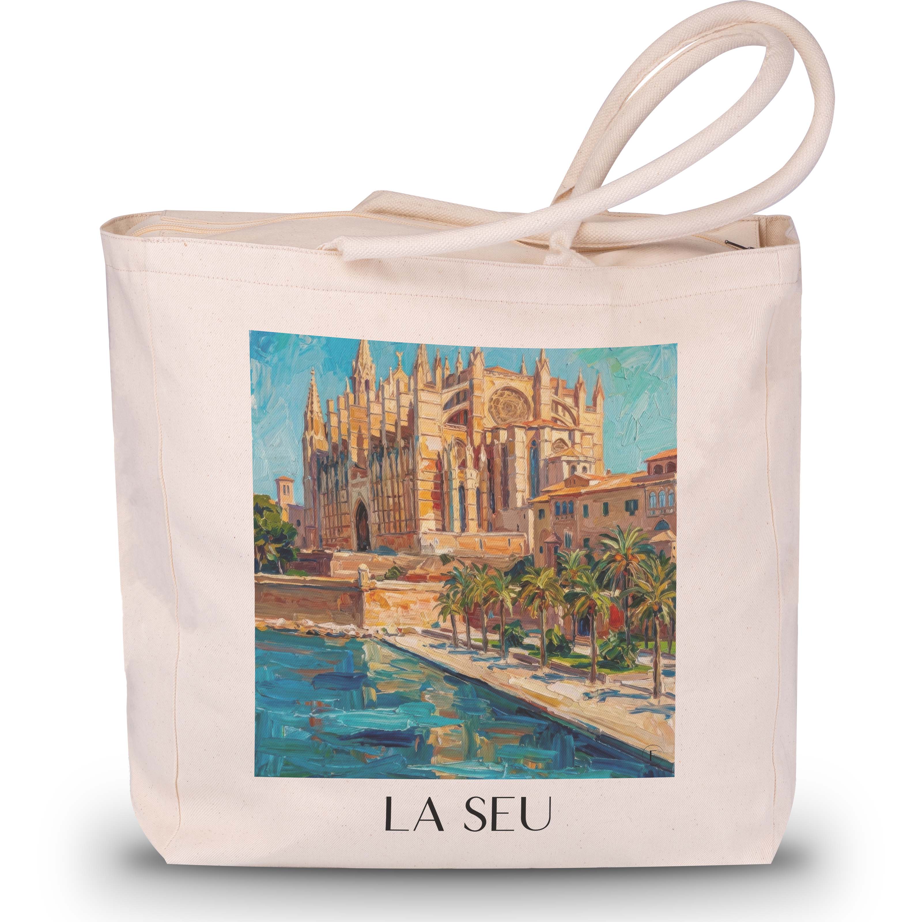 la-seu-mallorca-spanien-einkaufstasche-oil-painting-oelgemaelde