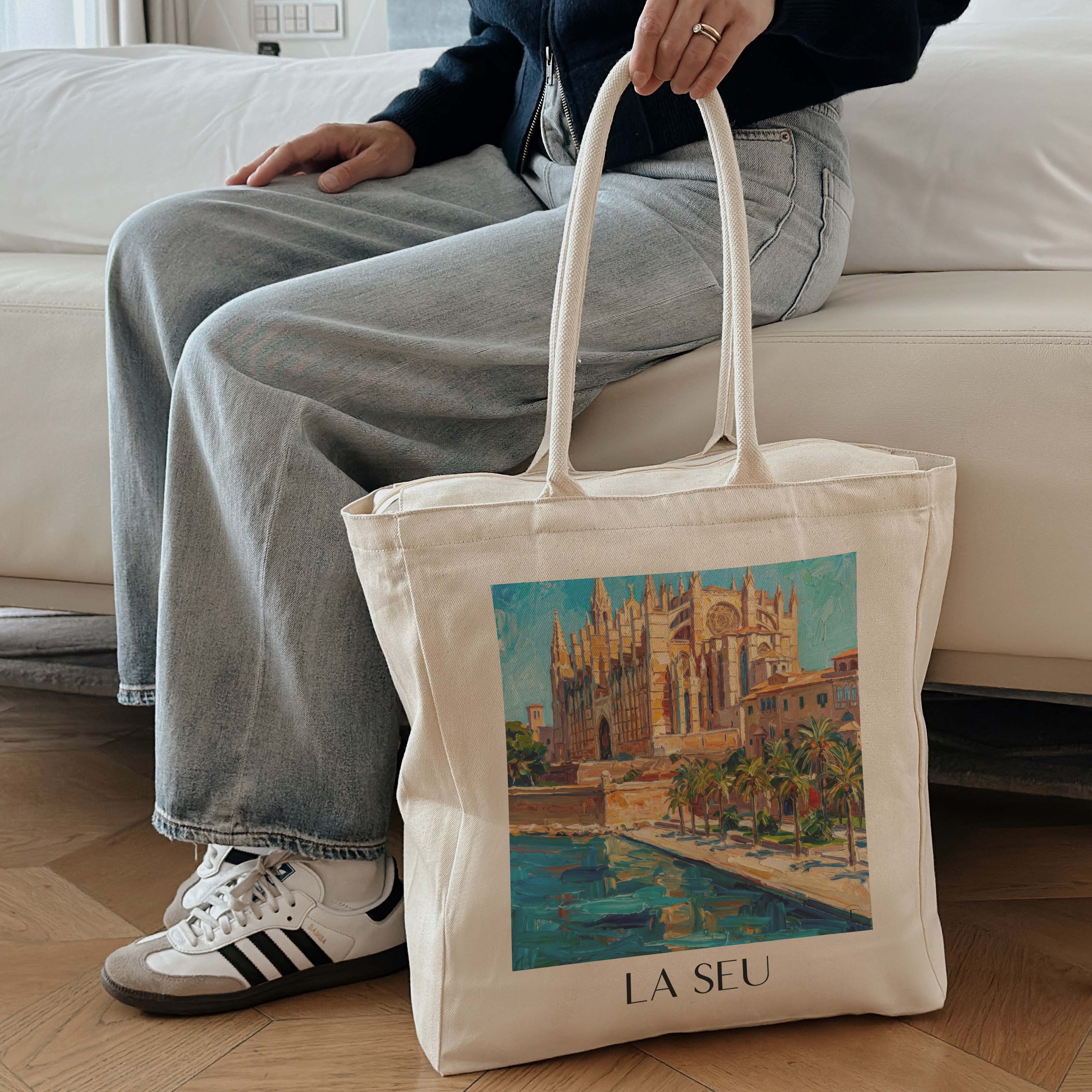 la-seu-mallorca-spanien-einkaufstasche-oil-painting-oelgemaelde