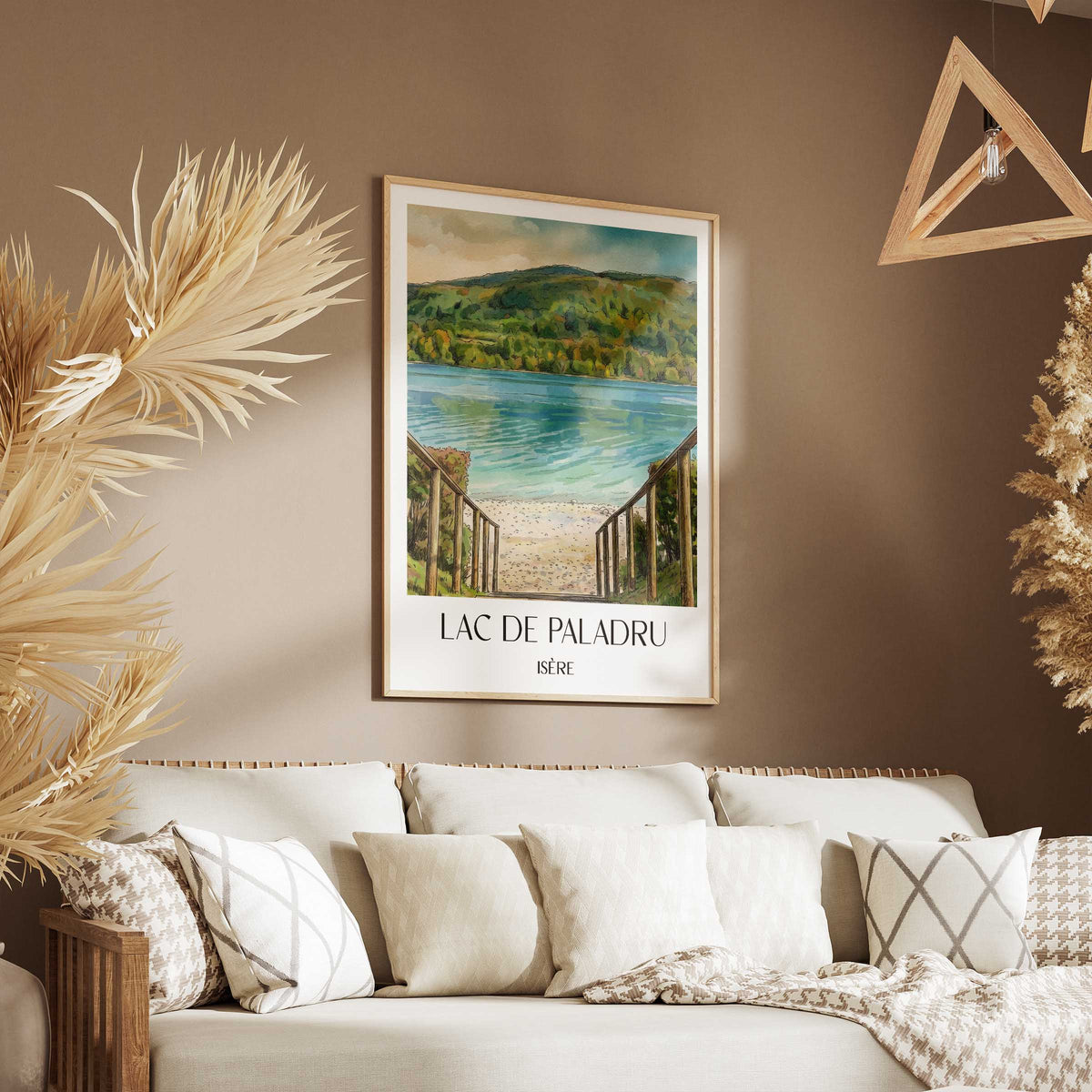lac-de-paladru-isère-frankreich-poster-aquarell