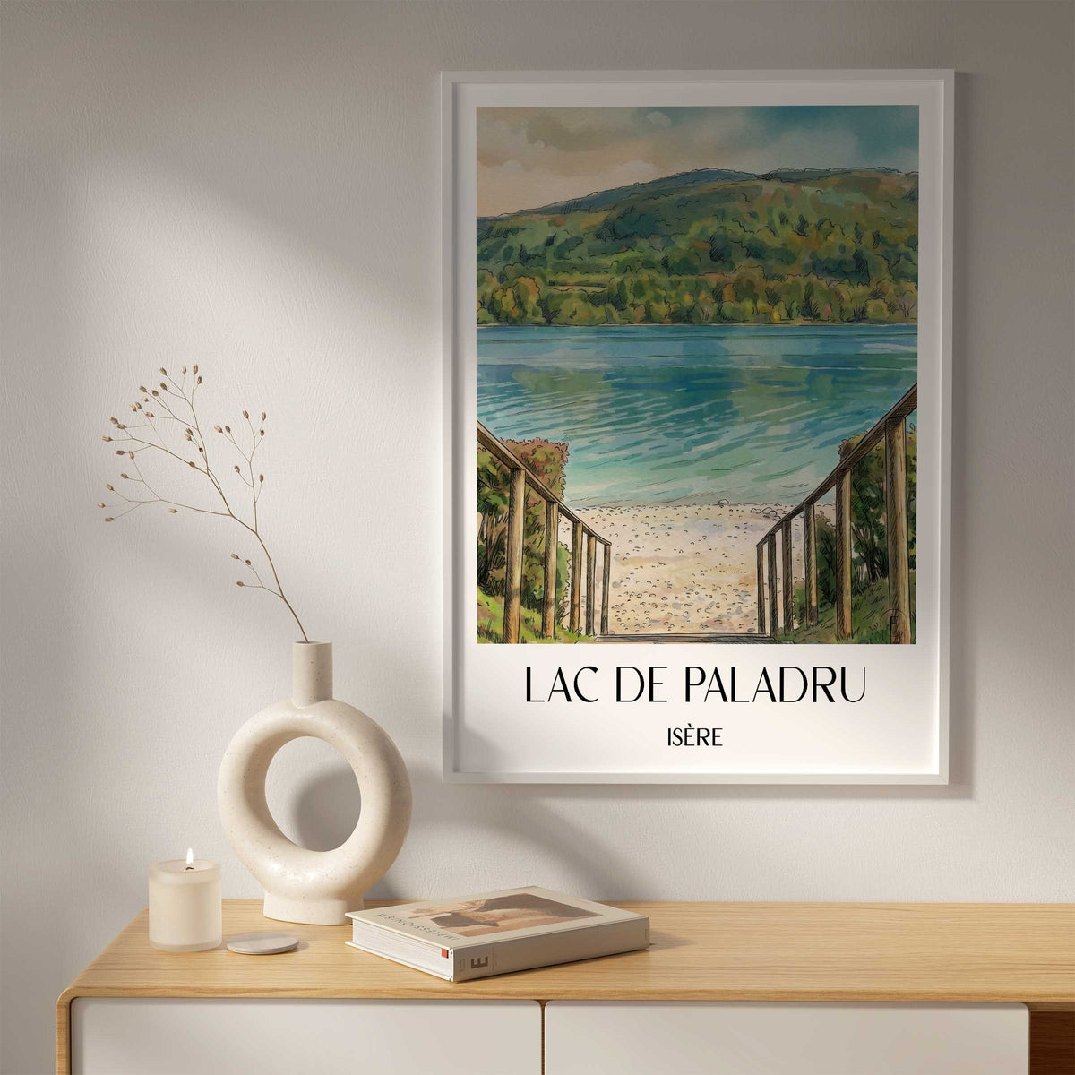 lac-de-paladru-isère-frankreich-poster-aquarell