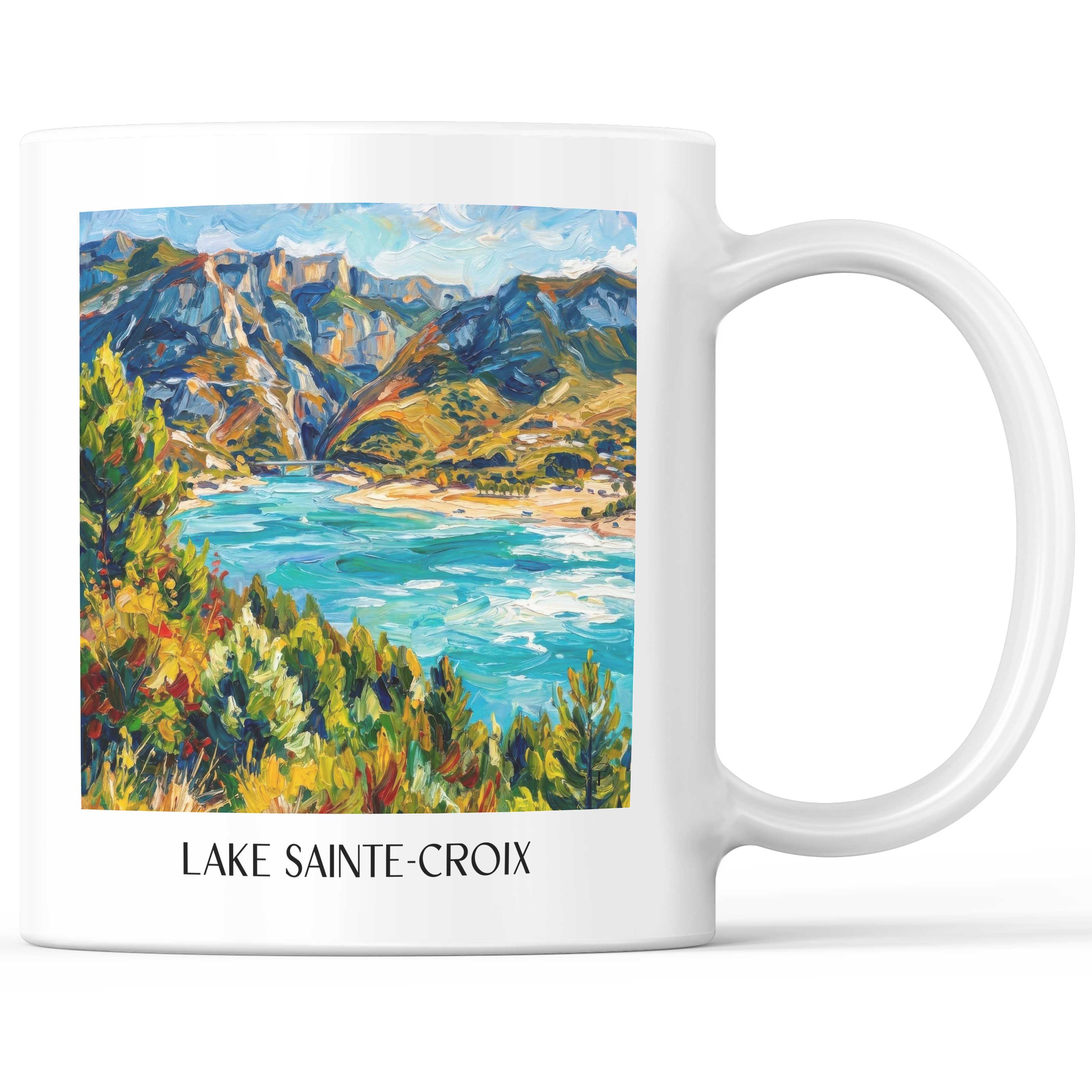 Lac de Sainte-Croix Kaffeebecher - Verdon - Frankreich Becher - Kaffeetasse im Ölgemälde Stil - favplace