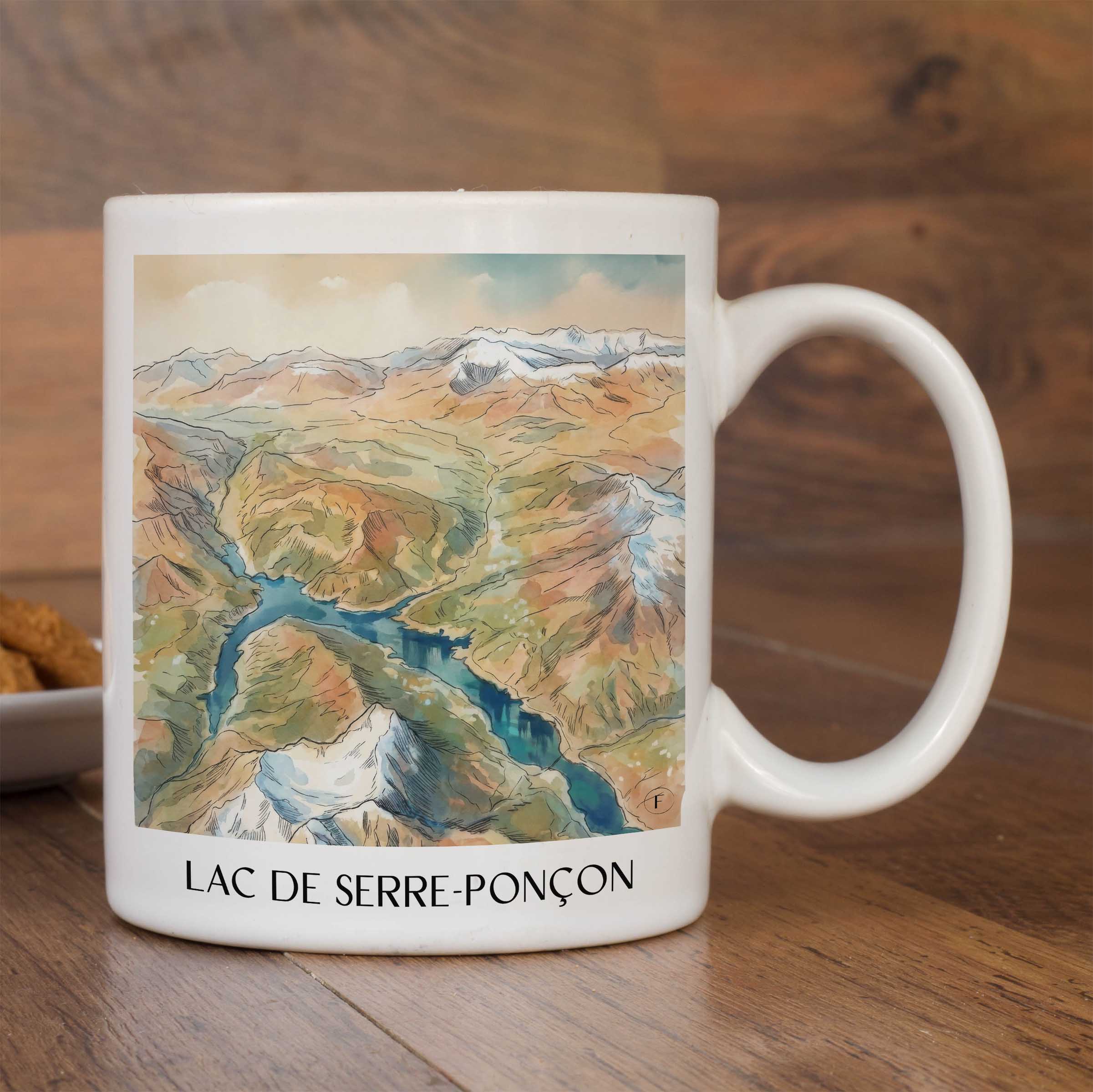 lac-de-serre-ponçon-provence-frankreich-kaffeebecher-aquarell