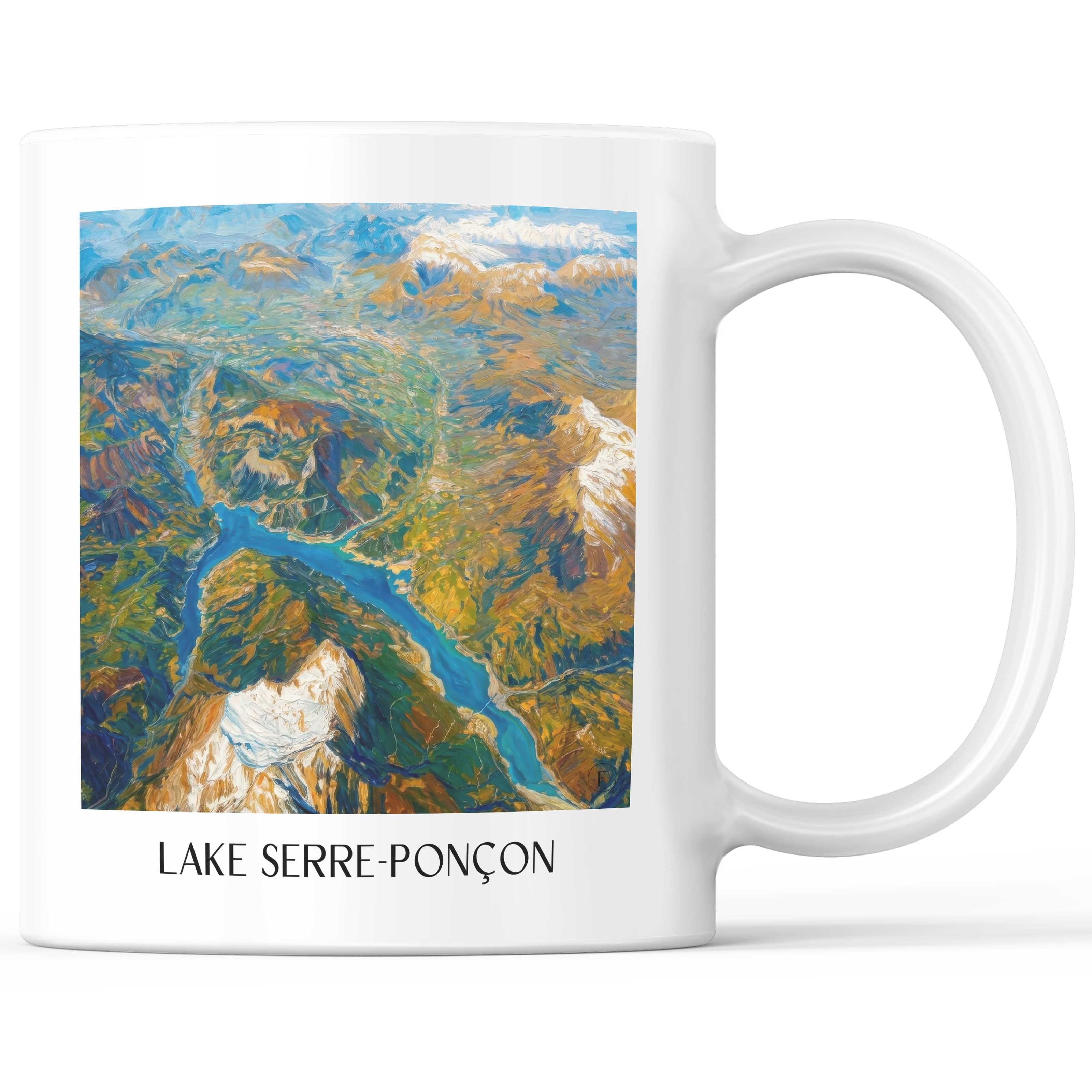 Lac de Serre-ponçon Kaffeebecher - Provence - Frankreich Becher - Kaffeetasse im Ölgemälde Stil - favplace