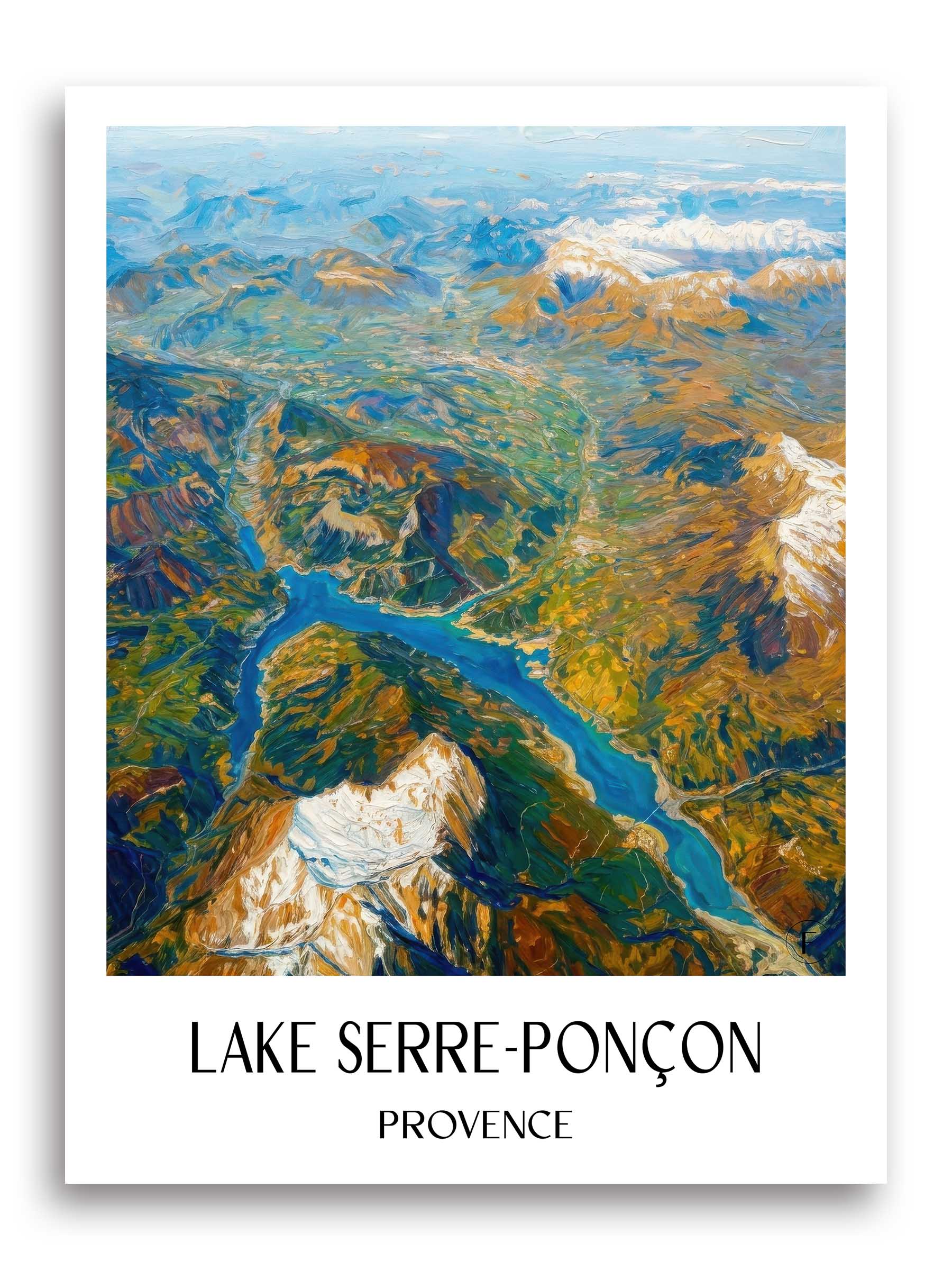 Lac de Serre-ponçon Poster - Provence - Frankreich Kunstdruck - Ölgemälde von A4 bis A1 - favplace