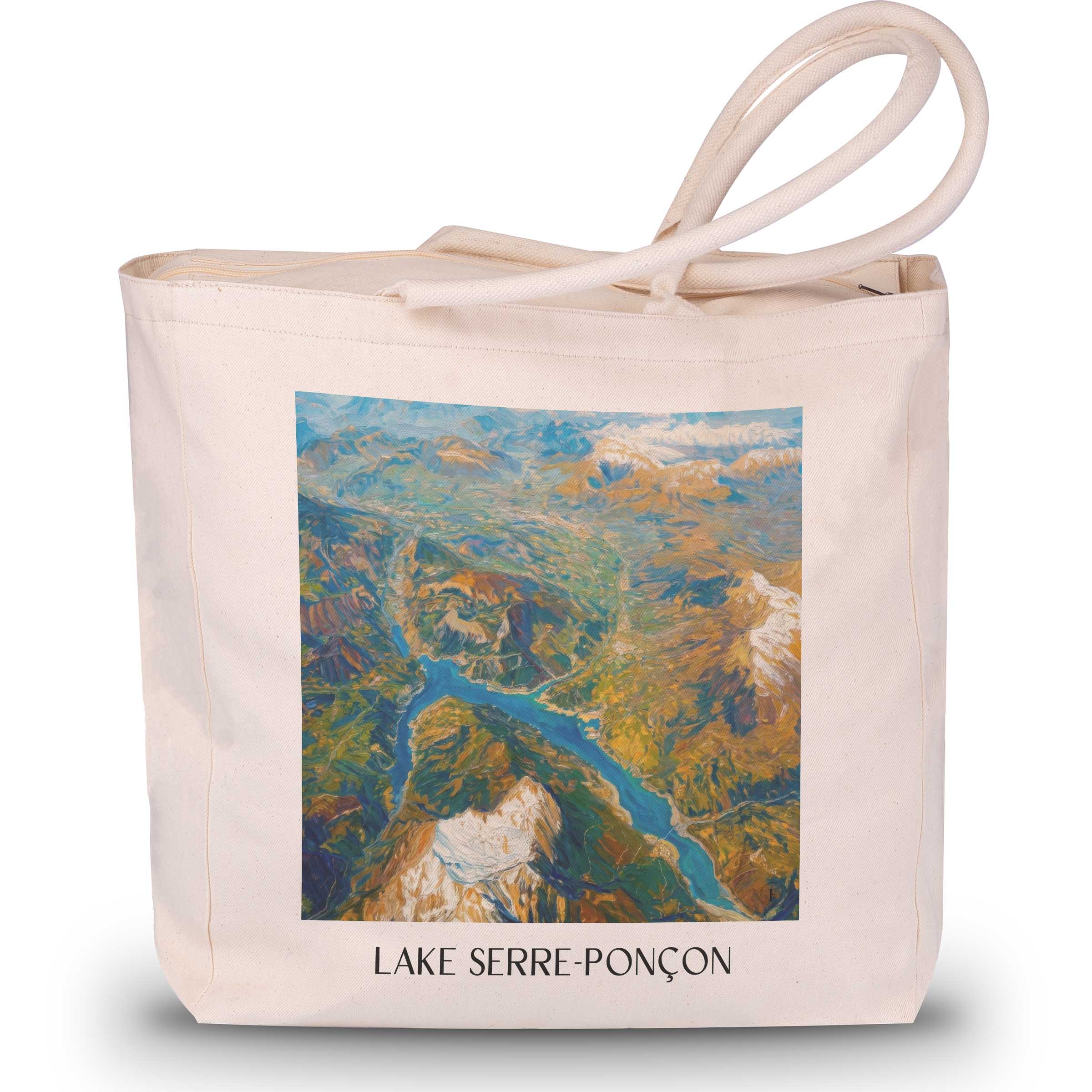 Lac de Serre-ponçon Shopping Tasche - Provence - Frankreich Tote Bag - Einkaufstasche im Ölgemälde Stil - favplace