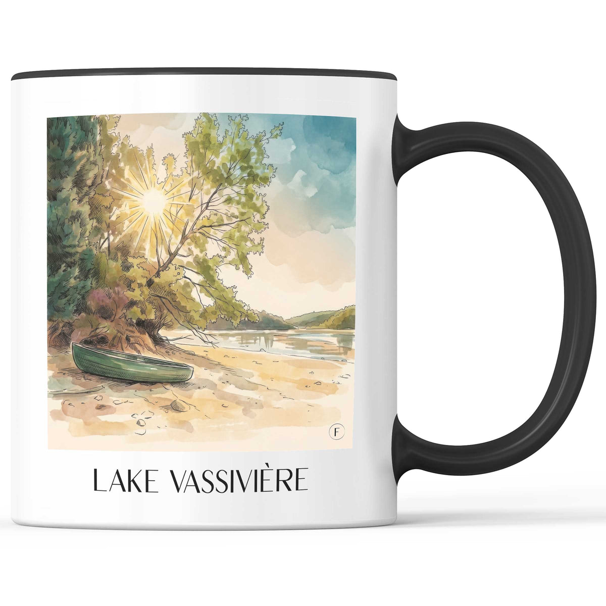 Lac de Vassivière Kaffeebecher - Creuse - Frankreich Becher - Kaffeetasse im Aquarell Stil - favplace