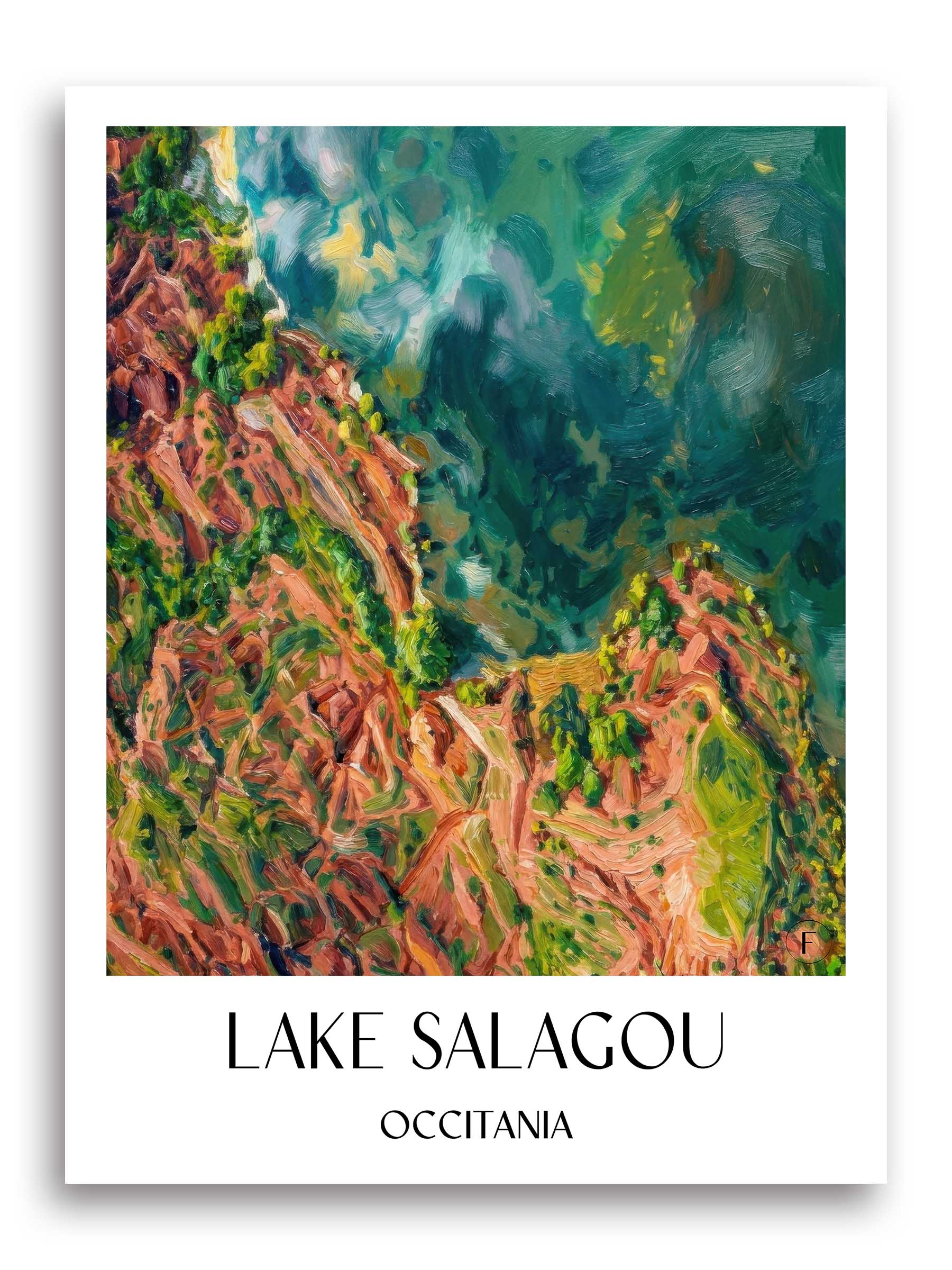 Lac du Salagou Poster - Okzitanien - Frankreich Kunstdruck - Ölgemälde von A4 bis A1 - favplace