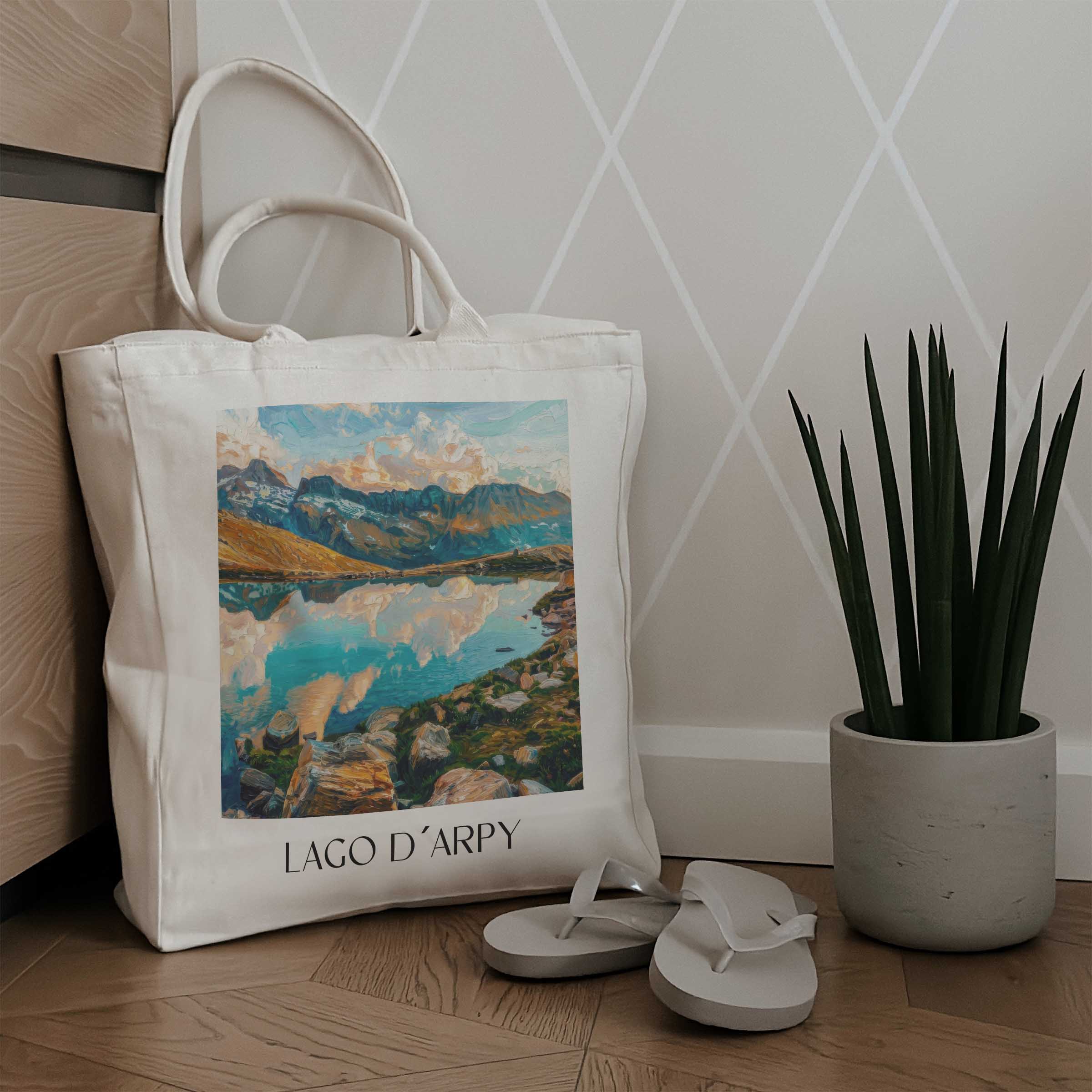 lago-d´arpy-aostatal-italien-einkaufstasche-oil-painting-oelgemaelde