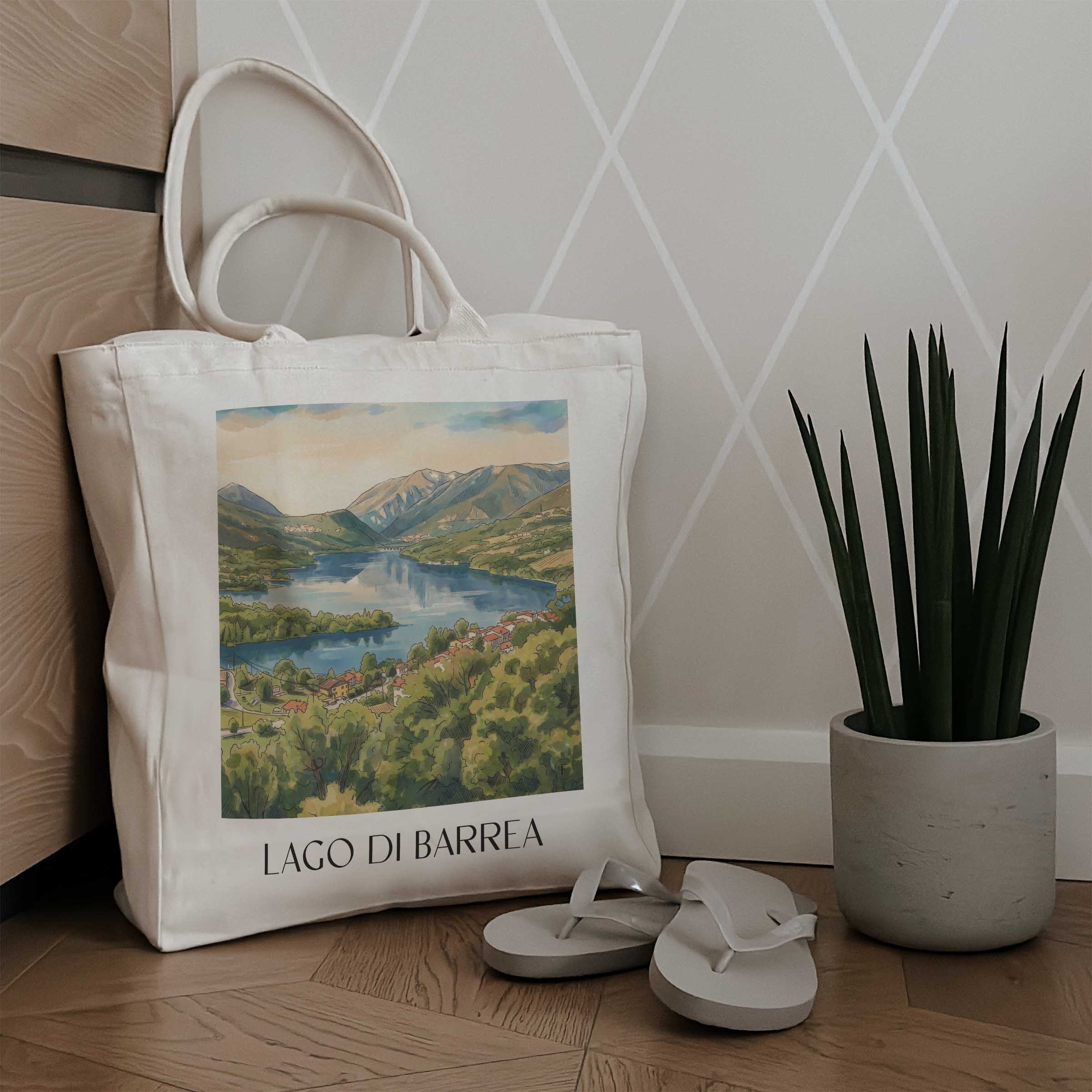 lago-di-barrea-l´aquila-italien-einkaufstasche-aquarell