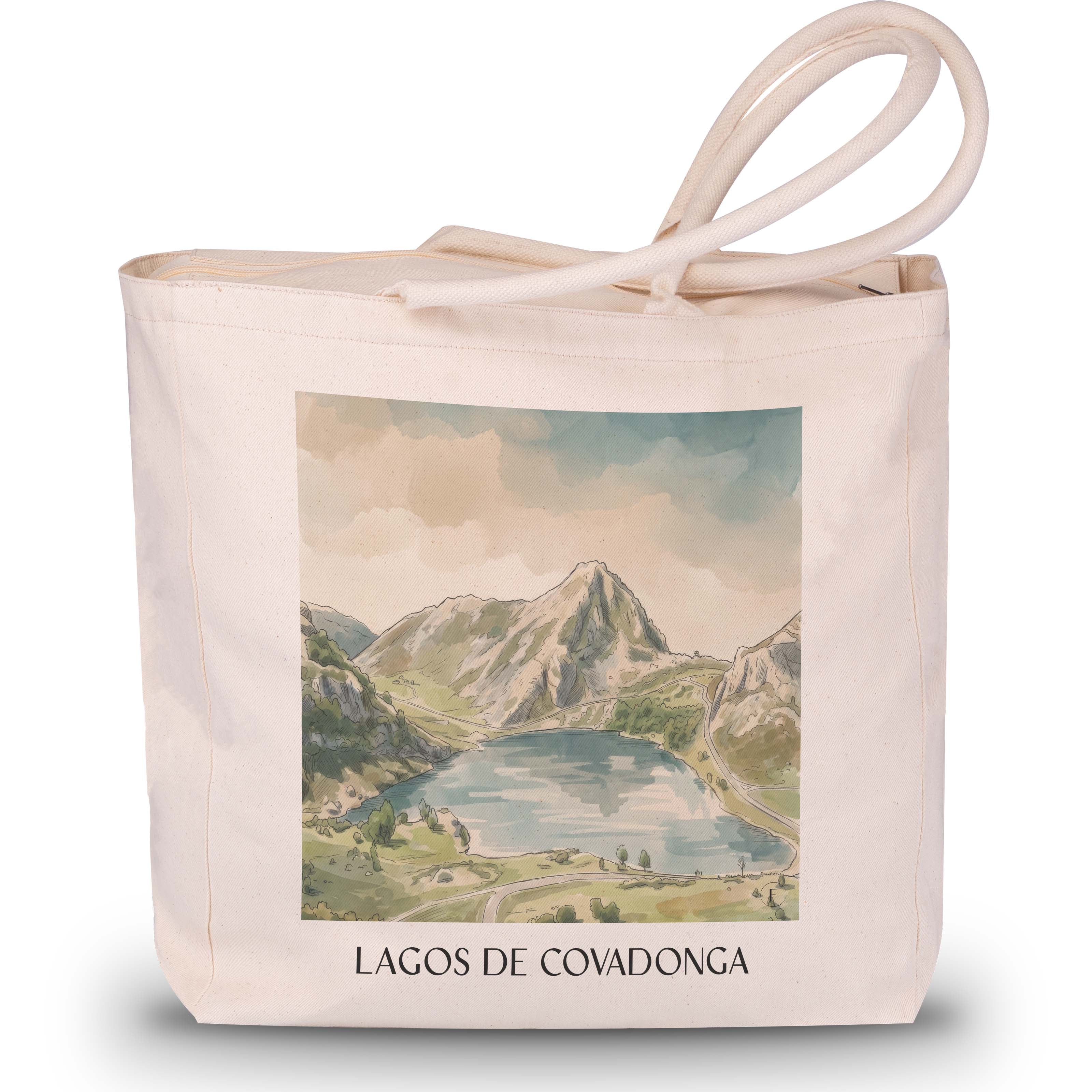 lagos-de-covadonga-asturien-spanien-einkaufstasche-aquarell