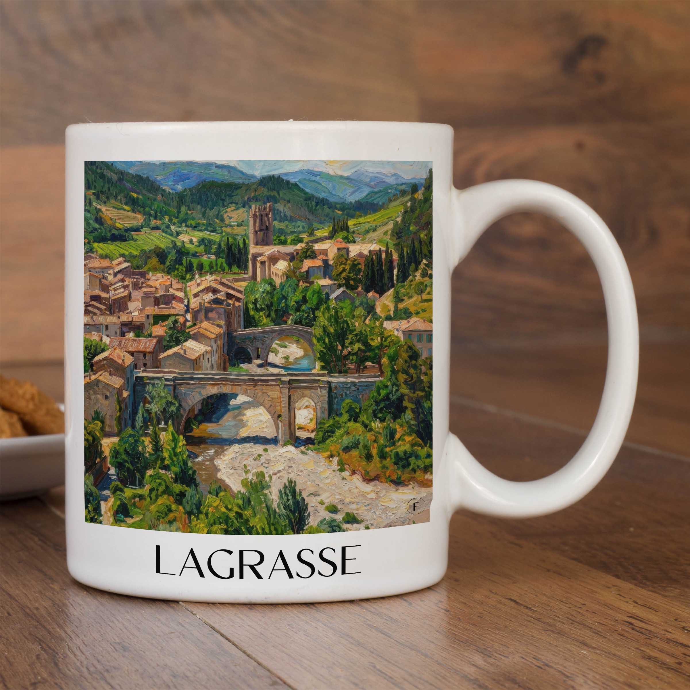 lagrasse--corbières-frankreich-kaffeebecher-oil-painting-oelgemaelde