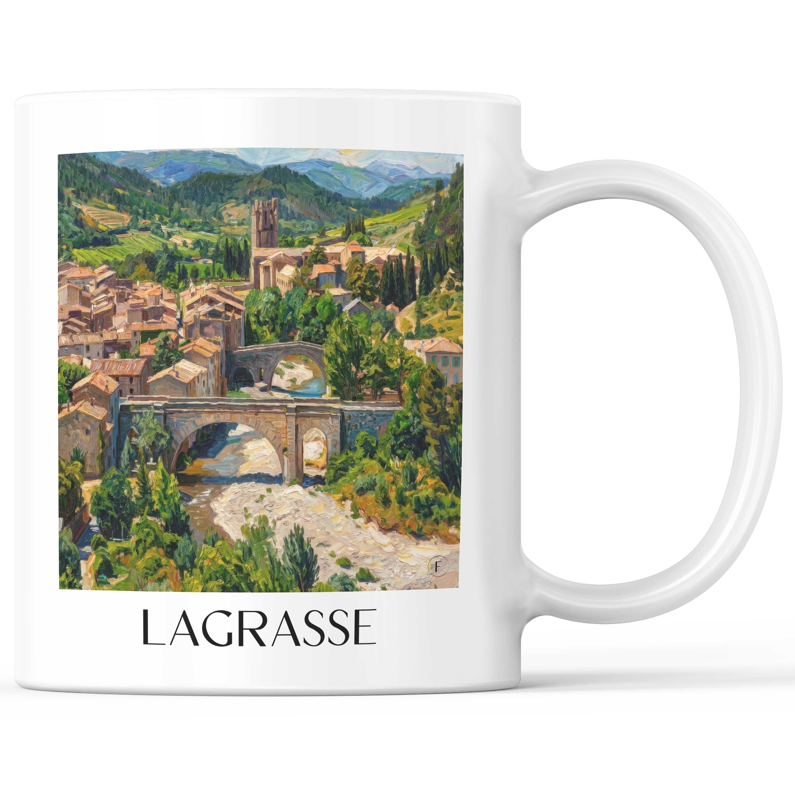 lagrasse--corbières-frankreich-kaffeebecher-oil-painting-oelgemaelde