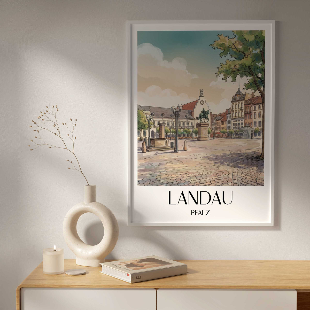 landau-pfalz-deutschland-poster-aquarell