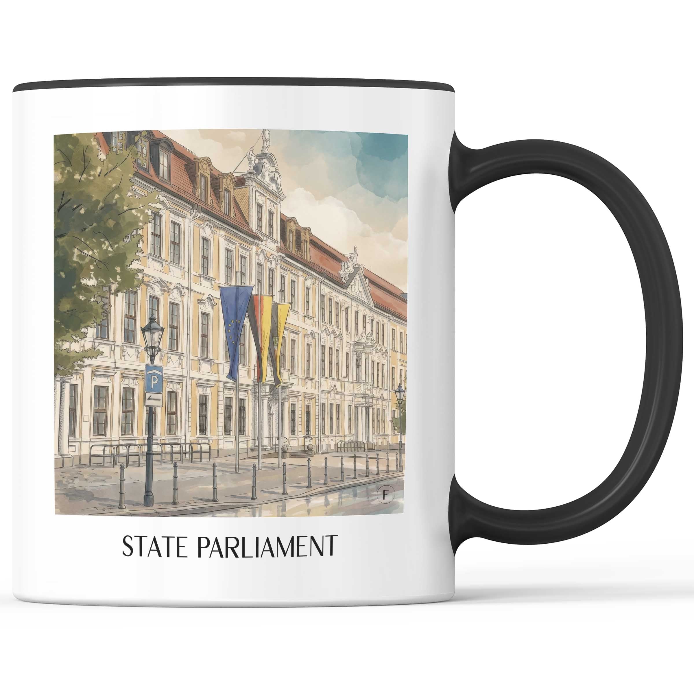 Landtag Kaffeebecher - Magdeburg - Deutschland Becher - Kaffeetasse im Aquarell Stil - favplace