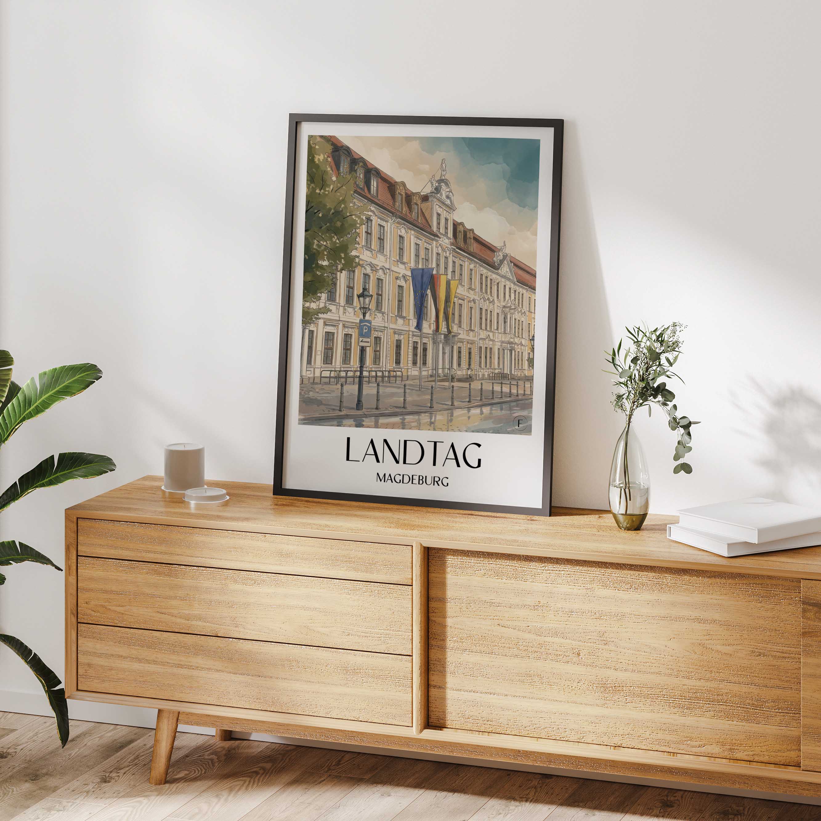 landtag-magdeburg-deutschland-poster-aquarell