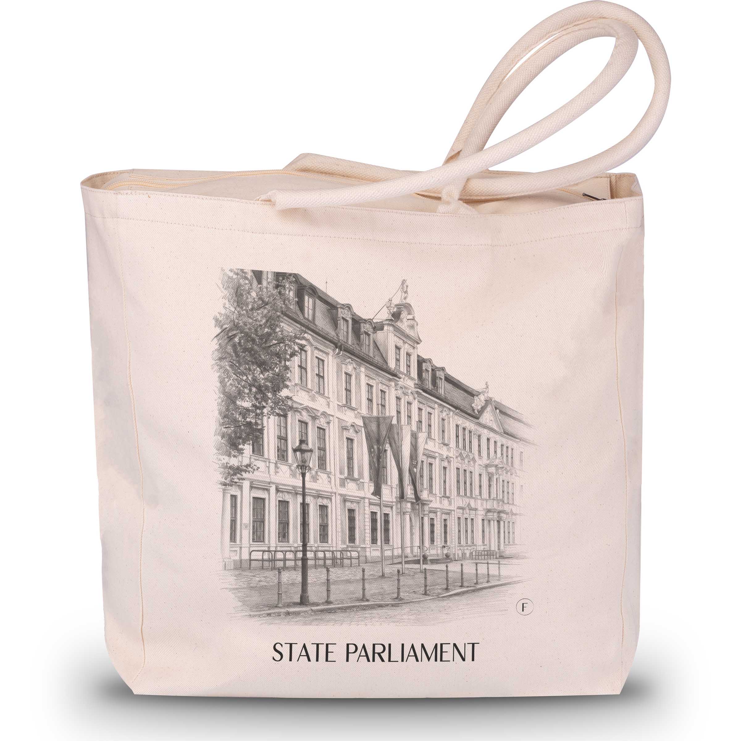 Landtag Shopping Tasche - Magdeburg - Deutschland Tote Bag - Einkaufstasche im Zeichnung Stil