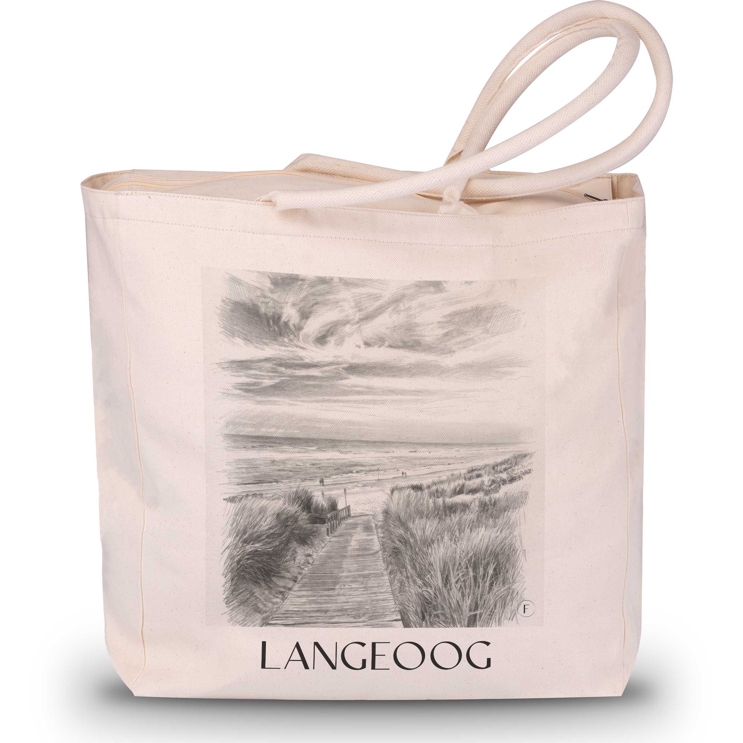Langeoog - Germany Tote Bag - Drawing Style Shopping Bag