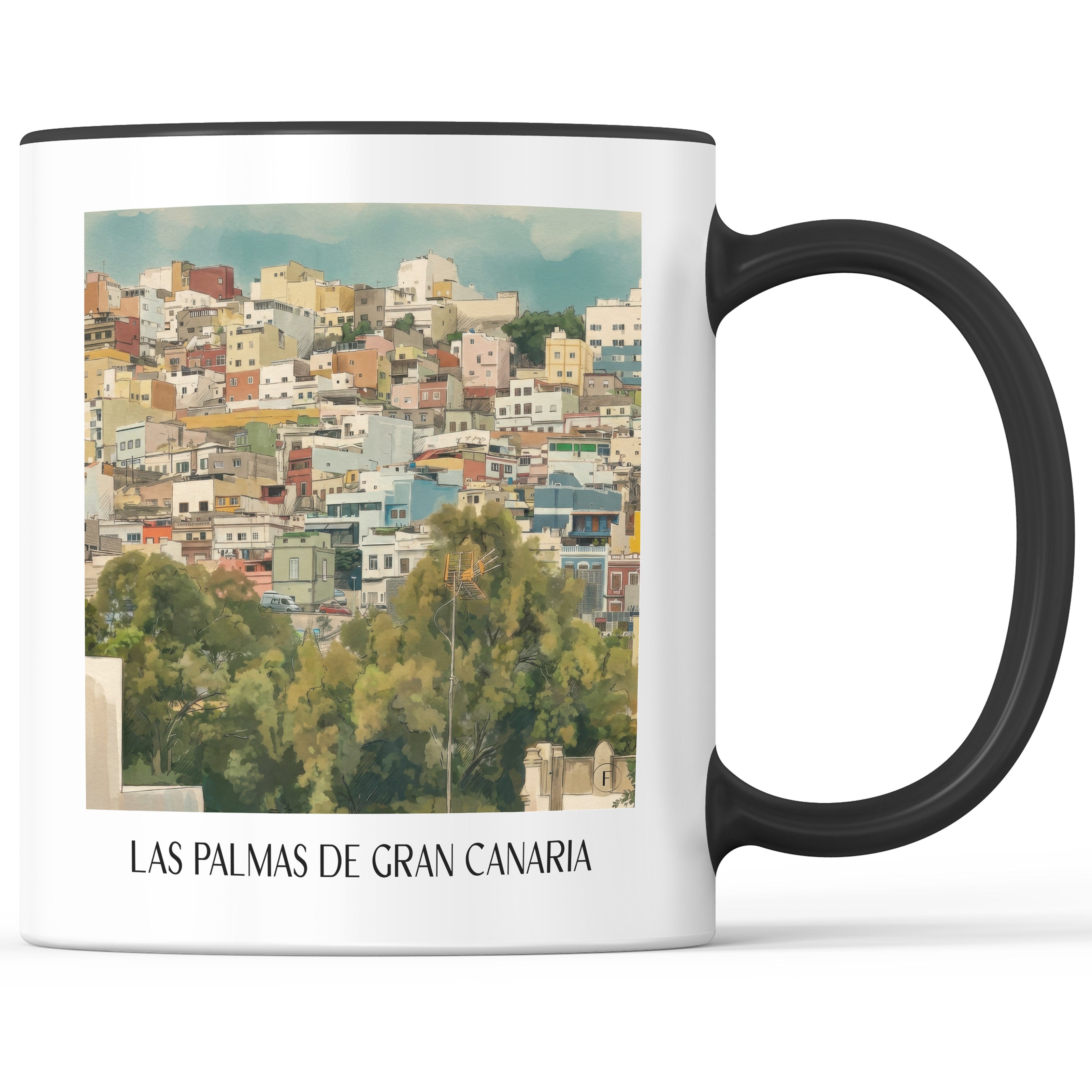 las-palmas-gran-canaria-spanien-kaffeebecher-aquarell