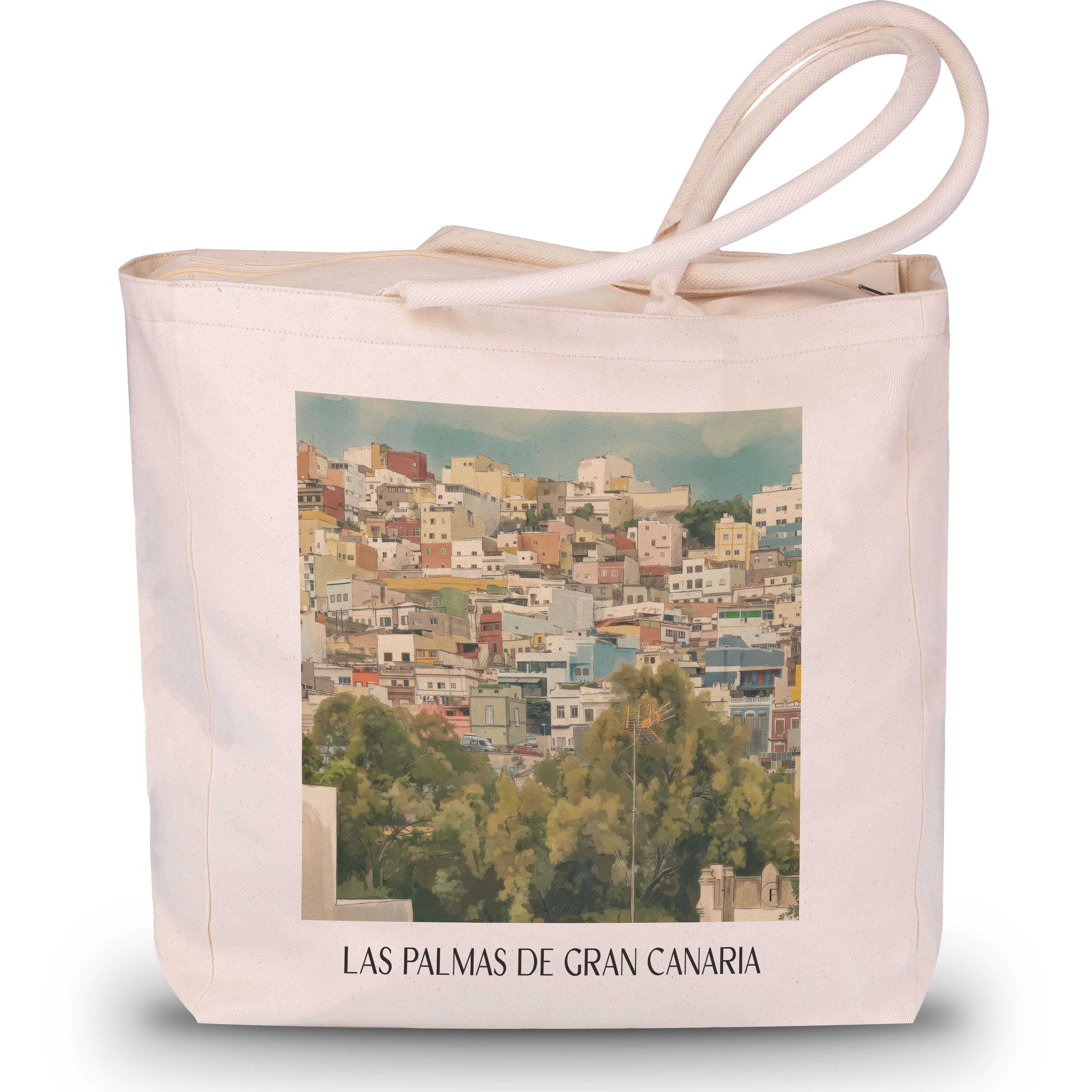 las-palmas-gran-canaria-spanien-einkaufstasche-aquarell