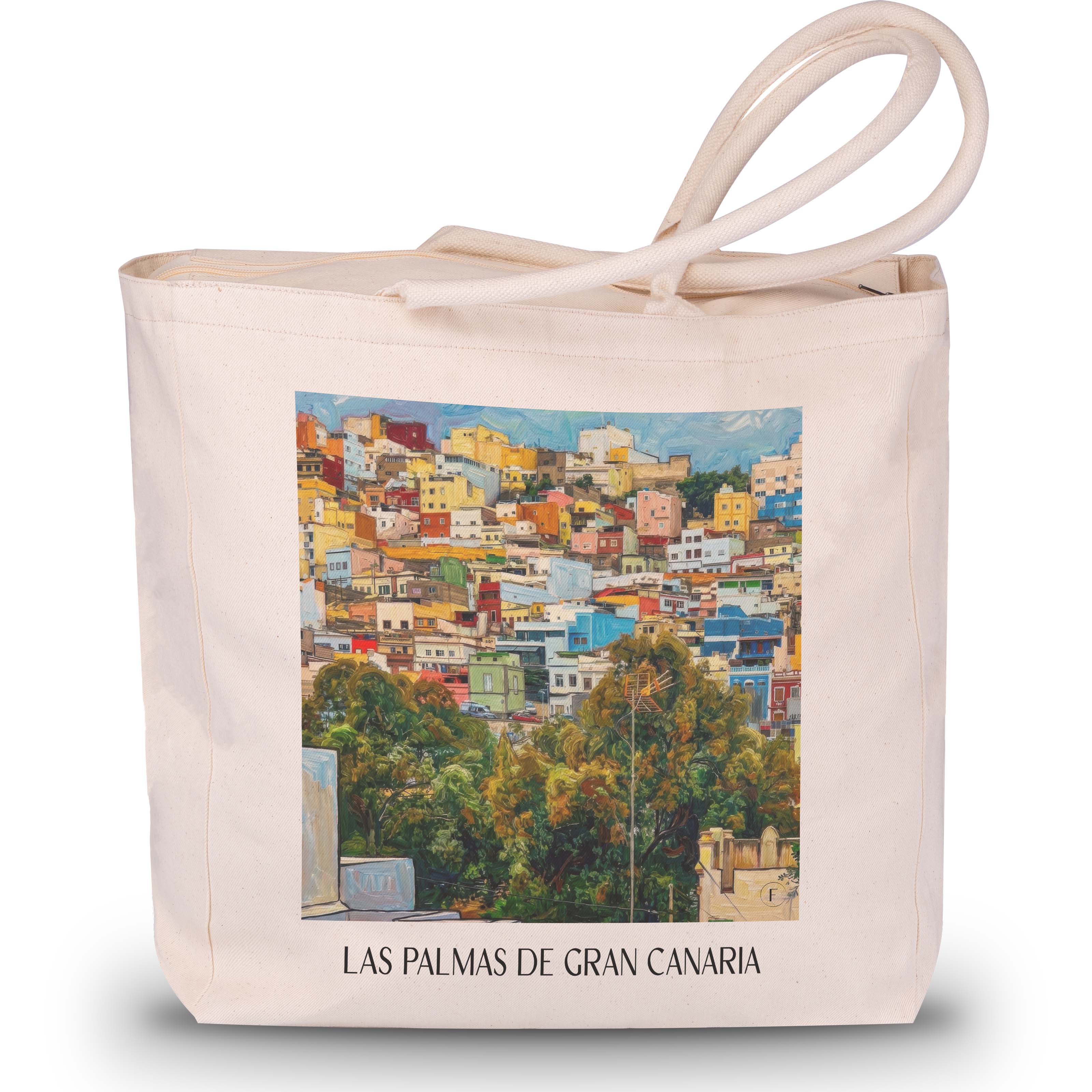las-palmas-gran-canaria-spanien-einkaufstasche-oil-painting-oelgemaelde
