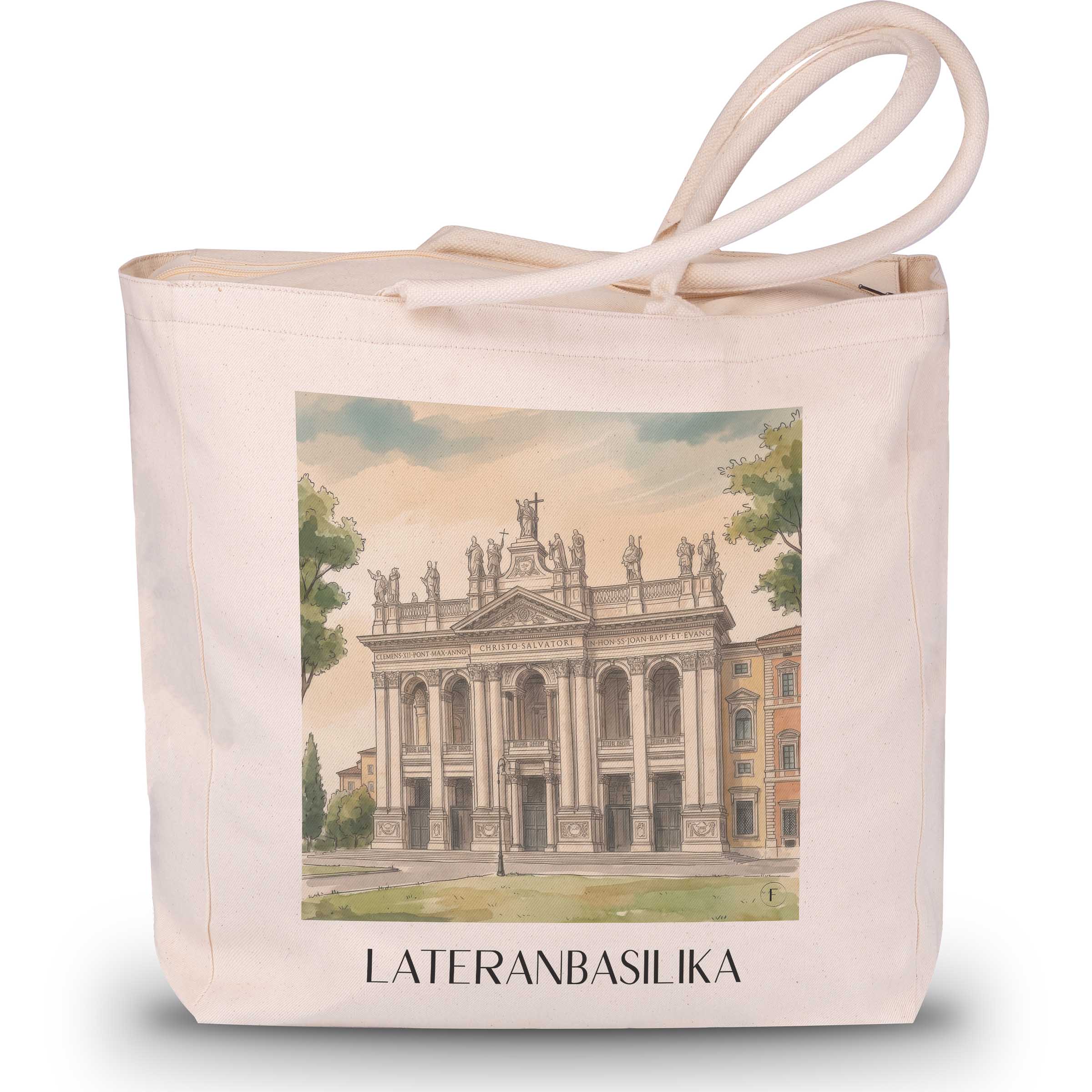 lateranbasilika--rom-italien-einkaufstasche-aquarell