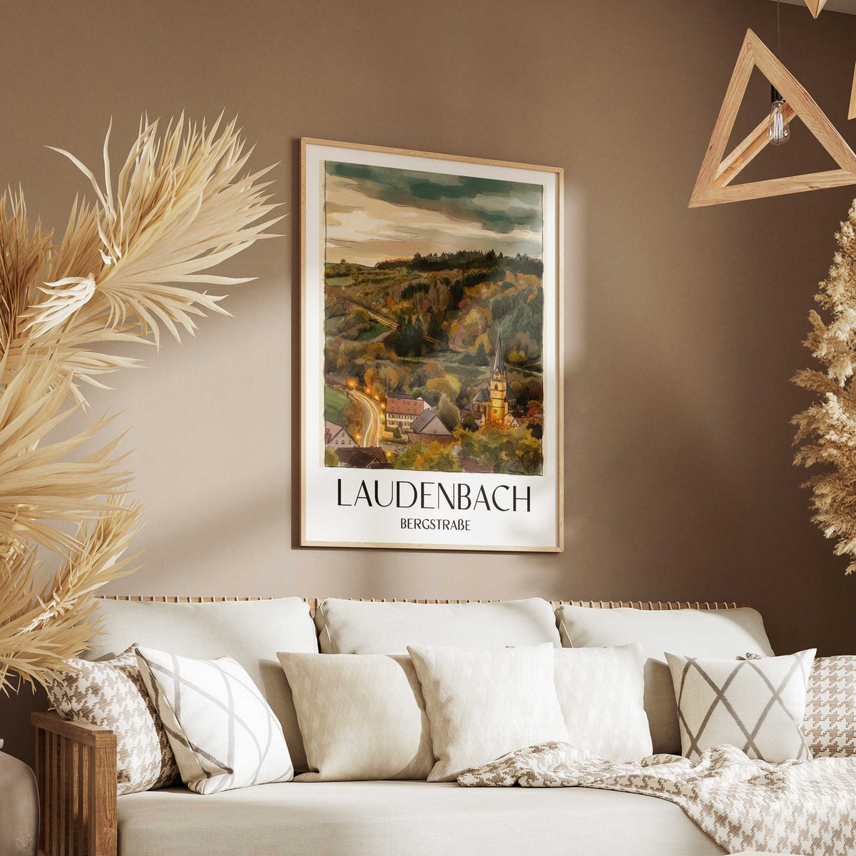 laudenbach-bergstraße-deutschland-poster-aquarell