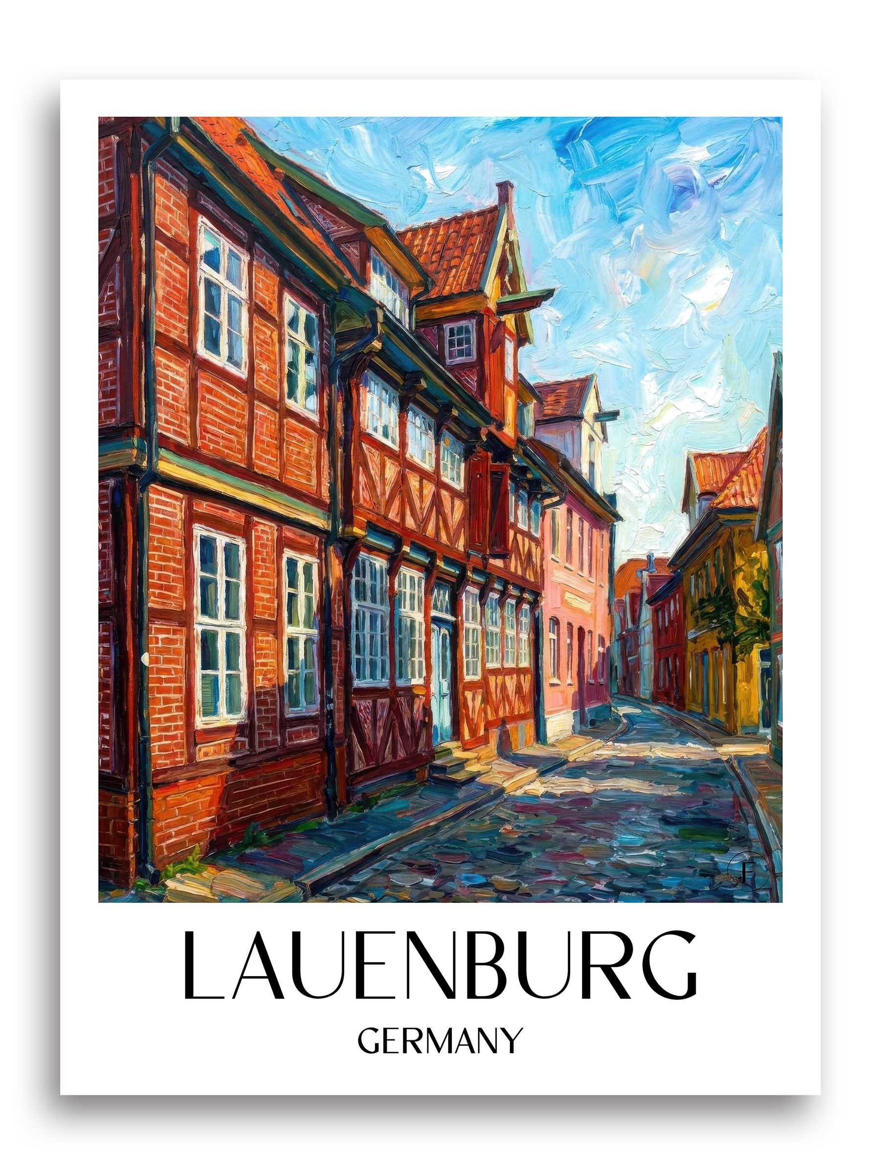 Lauenburg Poster - Schleswig-Holstein - Deutschland Kunstdruck - Ölgemälde von A4 bis A1 - favplace