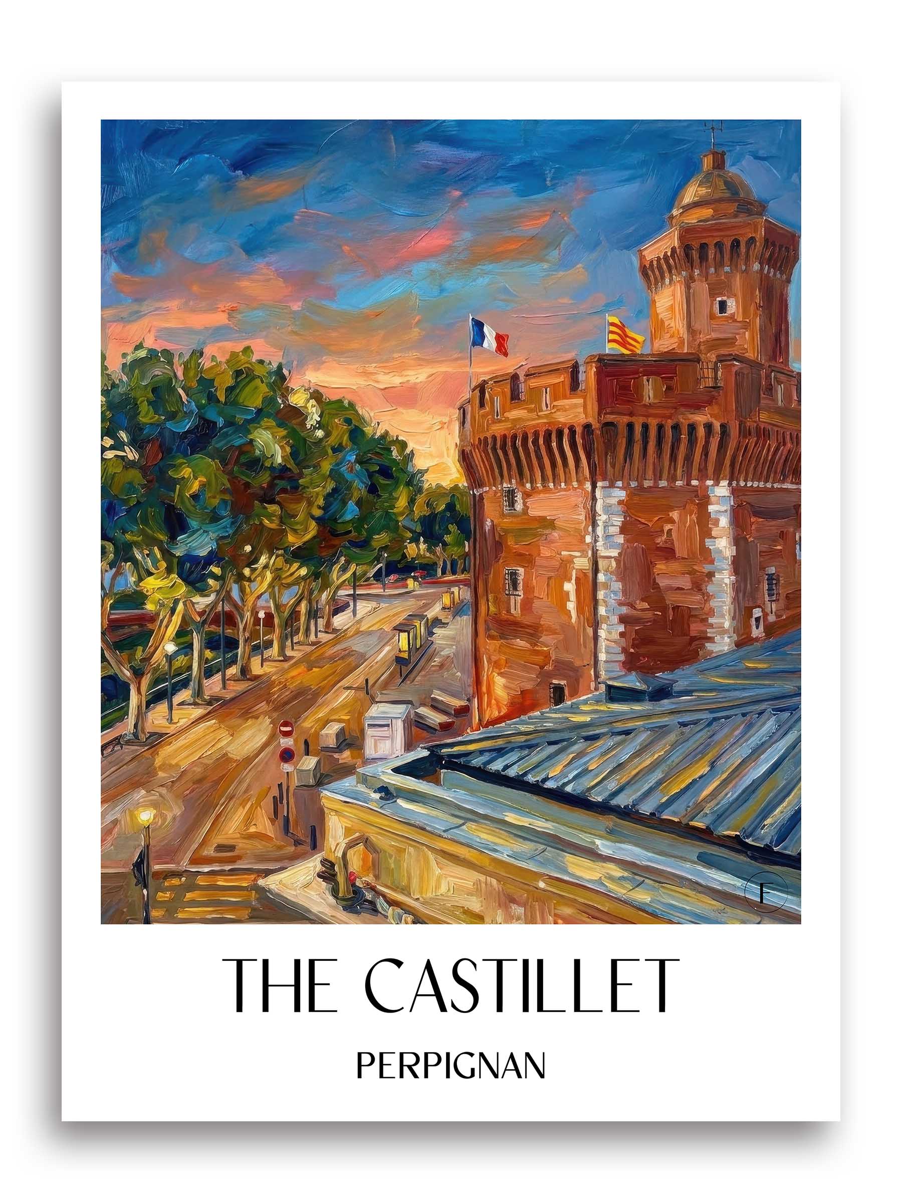 Le Castillet Poster - Perpignan - Frankreich Kunstdruck - Ölgemälde von A4 bis A1 - favplace