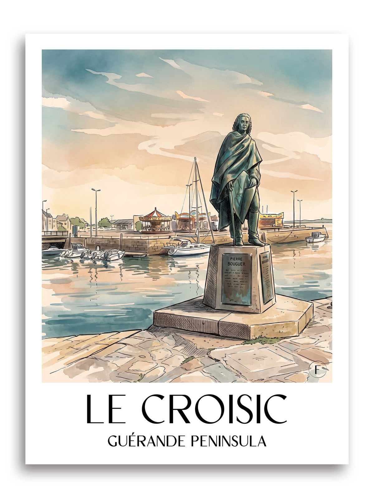 Le Croisic Poster - Presqu'île Guérandaise - Frankreich Kunstdruck - Aquarell von A4 bis A1