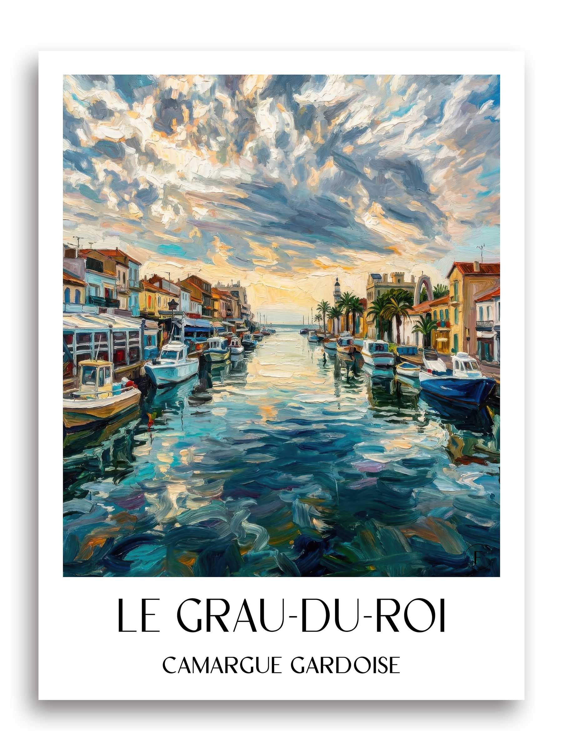 Le Grau-du-Roi Poster - Camargue Gardoise - Frankreich Kunstdruck - Ölgemälde von A4 bis A1 - favplace