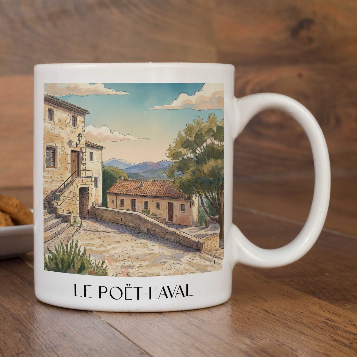 le-poët-laval-drôme-frankreich-kaffeebecher-aquarell