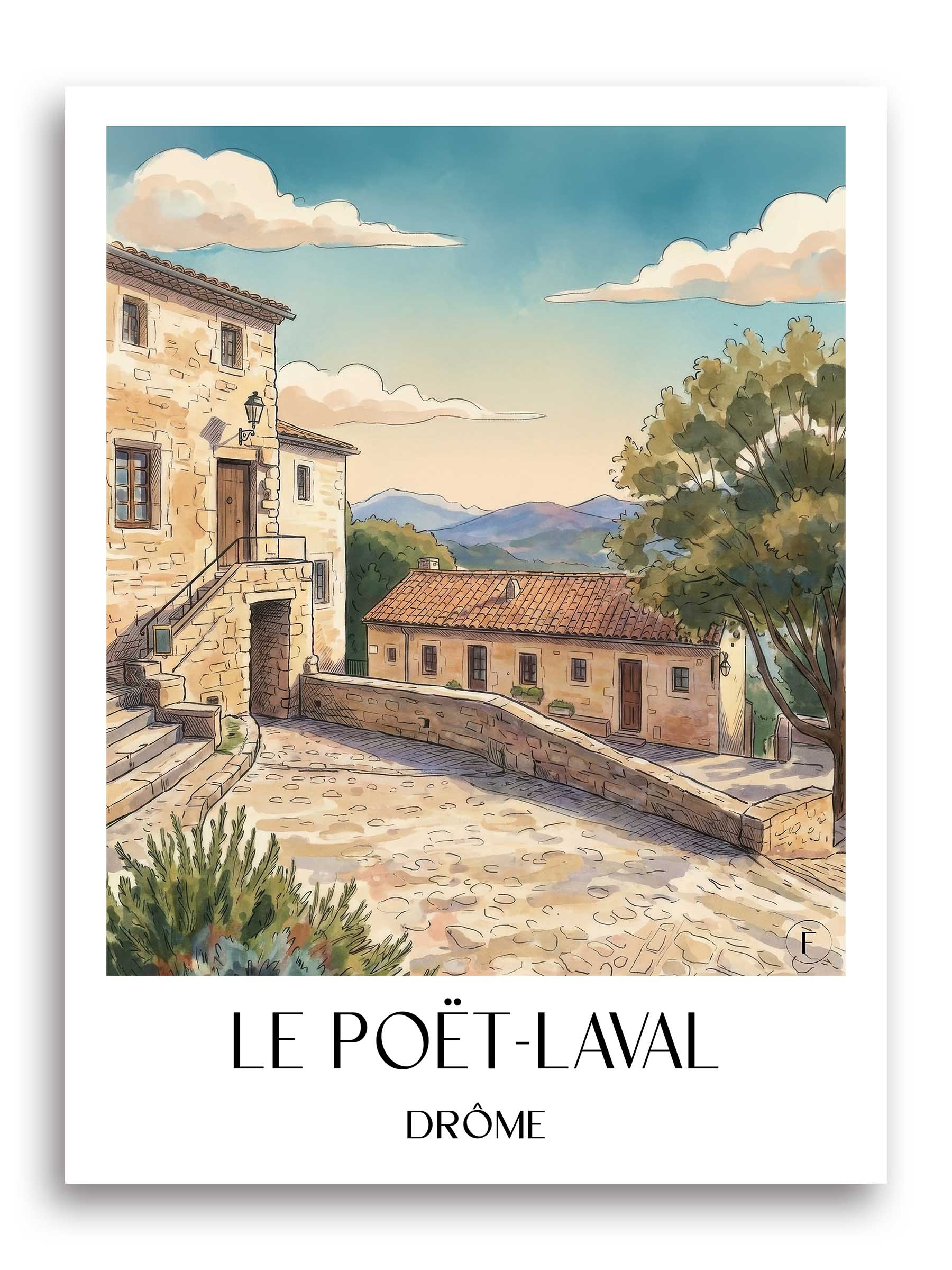 le-poët-laval-drôme-frankreich-poster-aquarell