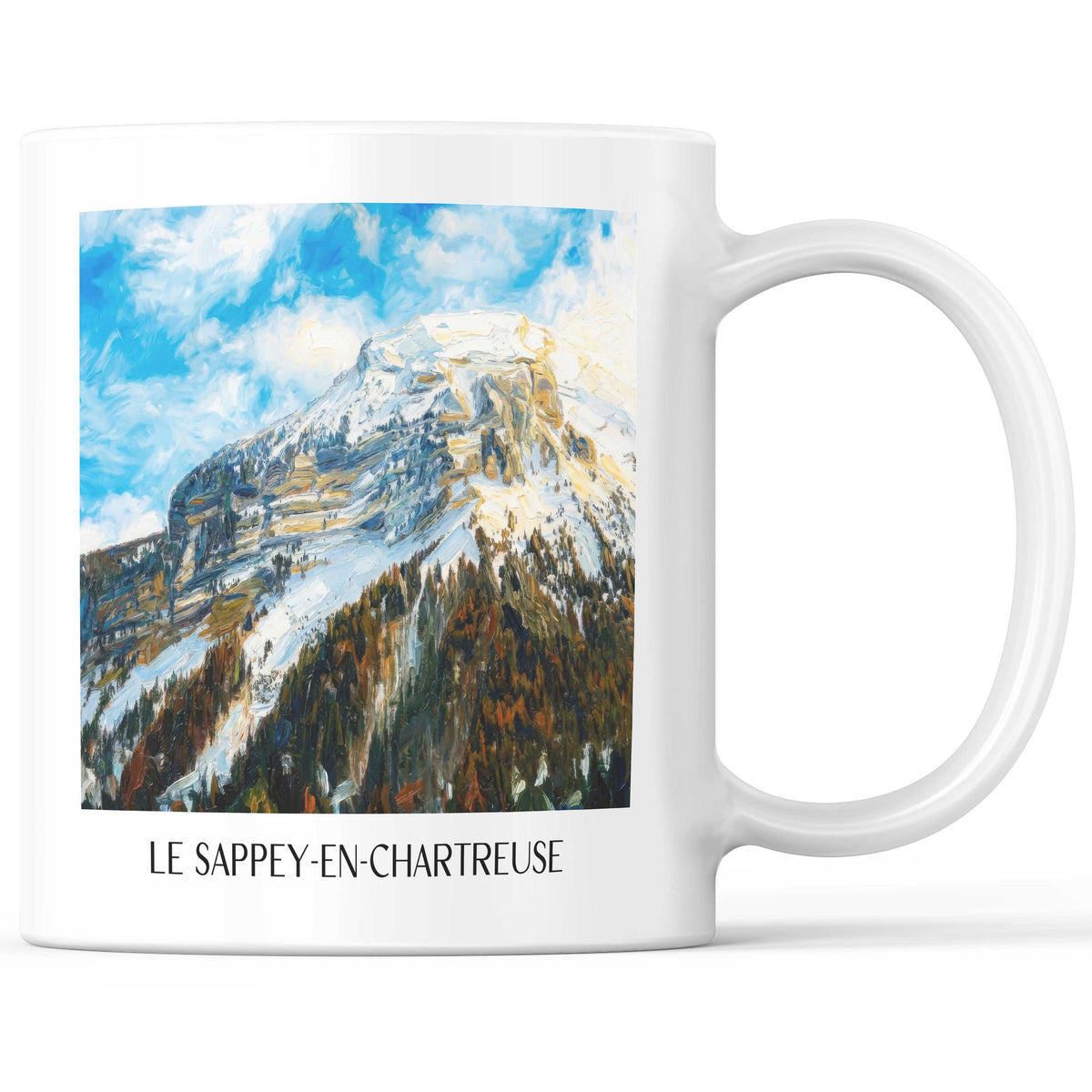 Le Sappey-en-Chartreuse Kaffeebecher - Isère - Frankreich Becher - Kaffeetasse im Ölgemälde Stil - favplace